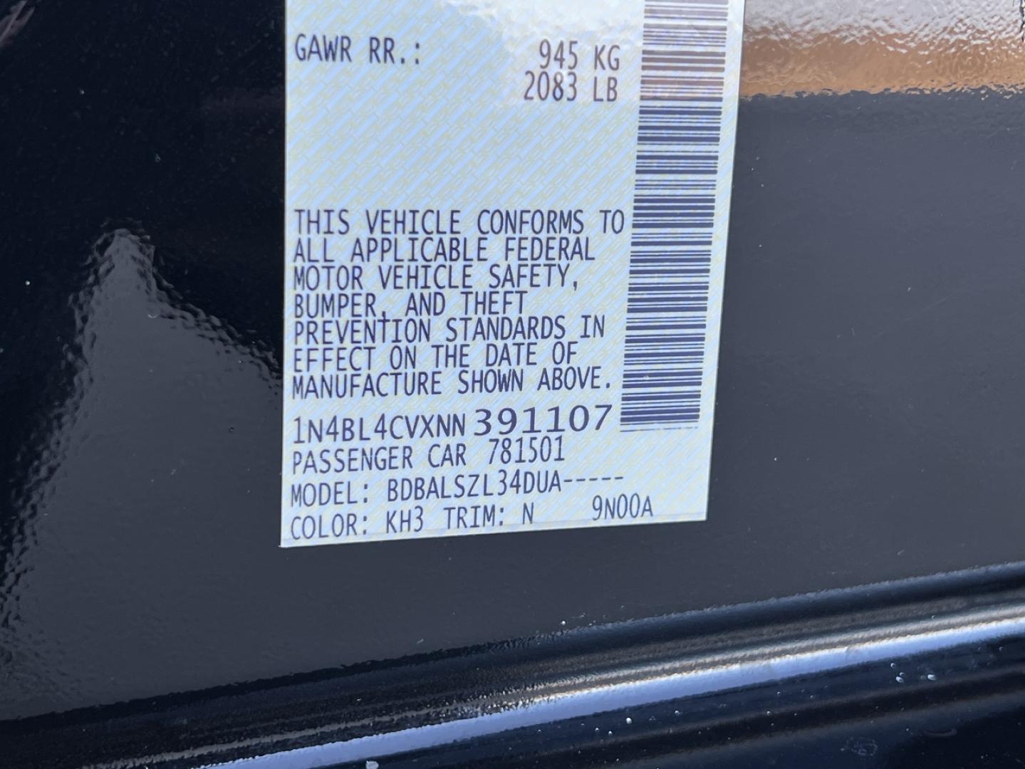 2022 BLACK /Black Leather Nissan Altima 2.5 SR (1N4BL4CVXNN) with an 2.5L 4 Cyl. engine, CVT transmission, located at 2990 Old Orchard Rd., Jackson, MO, 63755, 37.354214, -89.612106 - 2022 Nissan Altima SR 82xxx miles Front Wheel Drive 2.5L 4 Cyl. Automatic Leather Backup Camera Power Driver Seat Bluetooth Remote Start Cruise Power Windows/Locks/Mirrors We have financing available and we accept trades! Fill out a credit application on our website or come by today! If - Photo#45