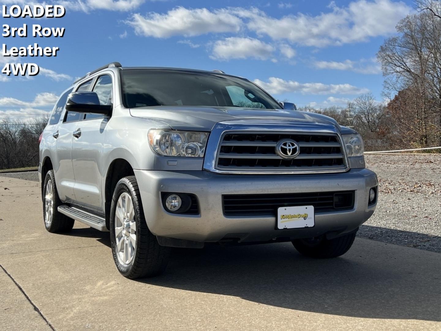 2015 SILVER /Gray Leather Toyota Sequoia Plantium 4WD (5TDDW5G11FS) with an 5.7L V8 engine, Automatic transmission, located at 2990 Old Orchard Rd., Jackson, MO, 63755, 37.354214, -89.612106 - 2015 Toyota Sequoia Platinum 142xxx miles 4 Wheel Drive 5.7L V8 Automatic Leather 3rd Row Rear Entertainment Navigation Power/Heated/Cooled Seats Backup Camera Sunroof Bluetooth Cruise Power Windows/Locks/Mirrors We have financing available and we accept trades! Fill out a credit appl - Photo#0