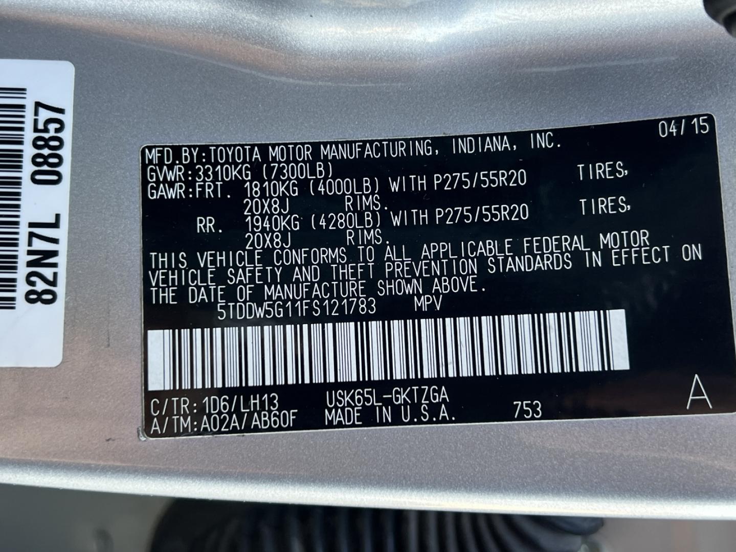 2015 SILVER /Gray Leather Toyota Sequoia Plantium 4WD (5TDDW5G11FS) with an 5.7L V8 engine, Automatic transmission, located at 2990 Old Orchard Rd., Jackson, MO, 63755, 37.354214, -89.612106 - 2015 Toyota Sequoia Platinum 142xxx miles 4 Wheel Drive 5.7L V8 Automatic Leather 3rd Row Rear Entertainment Navigation Power/Heated/Cooled Seats Backup Camera Sunroof Bluetooth Cruise Power Windows/Locks/Mirrors We have financing available and we accept trades! Fill out a credit appl - Photo#58