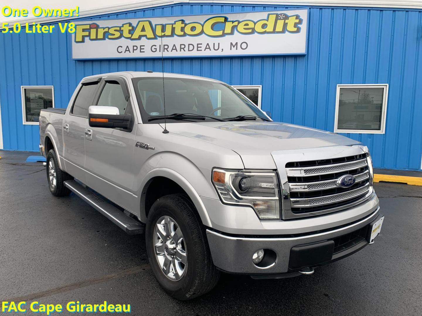 2014 SILVER /GRAY Ford F-150 XL SuperCrew 5.5-ft. Bed 4WD (1FTFW1EF3EK) with an 5.0L V8 engine, 6-Speed Automatic transmission, located at 506 S. Kingshighway, Cape Girardeau, MO, 63703, (573) 235-5000, 37.294991, -89.553635 - 2014 Ford F150 Lariat SuperCrew 4x4 5.0L V8 Air Conditioning Power Windows Power Locks Power Steering Tilt Wheel Satellite Keyless Entry Alarm Dual Front Airbags Side Airbags Head Airbags Rear Head Airbags Crew Cab Regular Bed All Wheel ABS 1/2 Ton We have financing available and - Photo#0