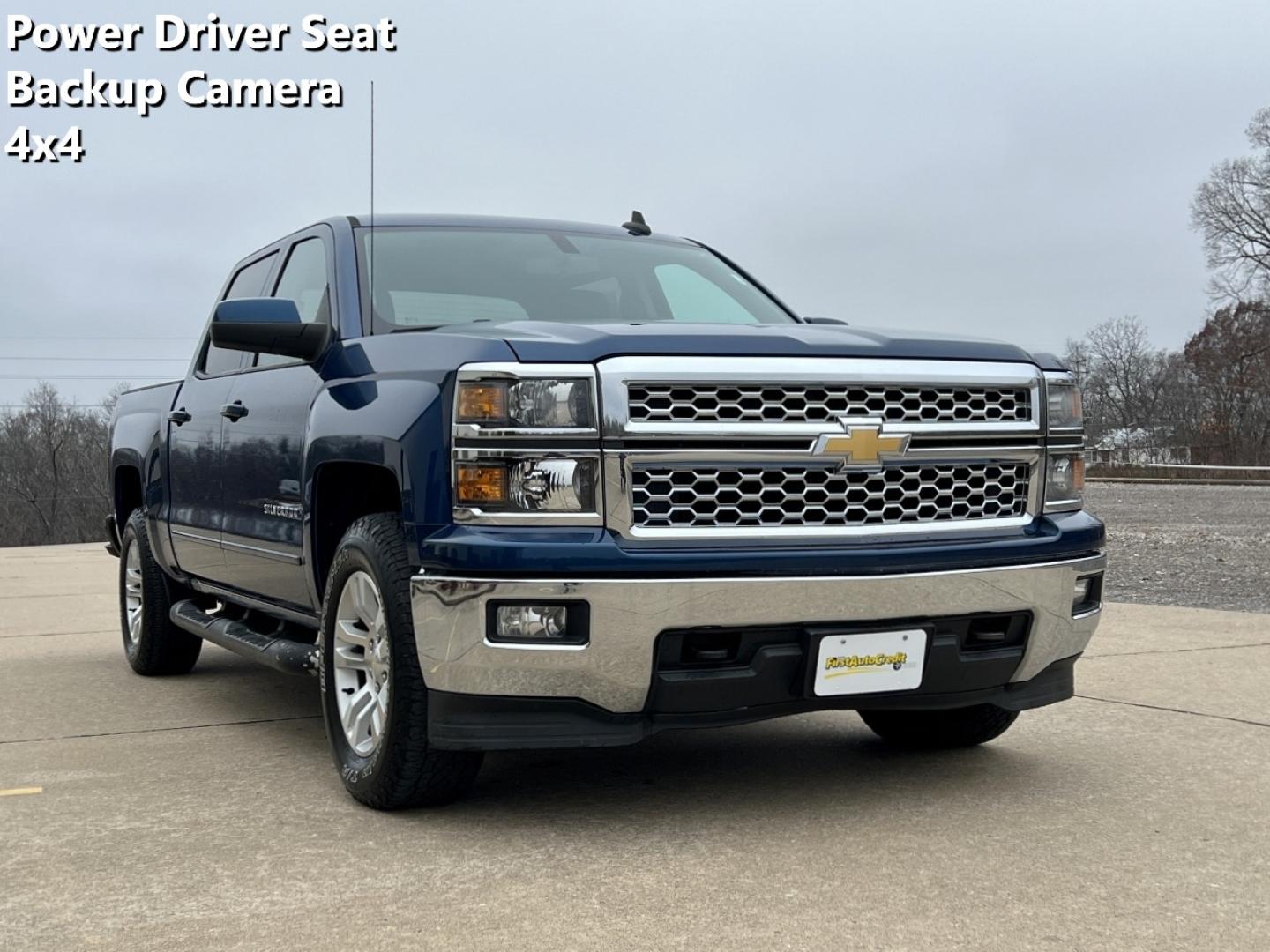 2015 BLUE /Black Cloth Chevrolet Silverado 1500 LT Crew Cab 4WD (3GCUKREH8FG) with an 4.3L V6 engine, Automatic transmission, located at 2990 Old Orchard Rd., Jackson, MO, 63755, 37.354214, -89.612106 - 2015 Chevrolet Silverado 1500 LT 102xxx miles 4x4 4.3L V6 Automatic Backup Camera Power Driver Seat Bluetooth Remote Start Cruise Power Windows/Locks/Mirrors We have financing available and we accept trades! Fill out a credit application on our website or come by today! If you have any q - Photo#0