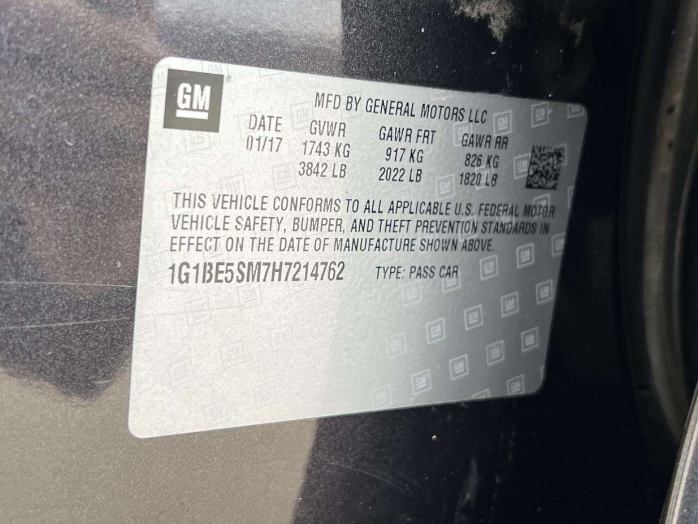 2017 GRAY /Black Chevrolet Cruze LT (1G1BE5SM7H7) with an 1.4L 4 Cyl. TURBO engine, Automatic transmission, located at 2990 Old Orchard Rd., Jackson, MO, 63755, 37.354214, -89.612106 - 2017 Chevrolet Cruze LT 127xxx miles Front Wheel Drive 1.4L 4 Cyl. Automatic Backup Camera Power Driver Seat Bluetooth Remote Start Cruise Power Windows/Locks/Mirrors We have financing available and we accept trades! Fill out a credit application on our website or come by today! If you h - Photo#47