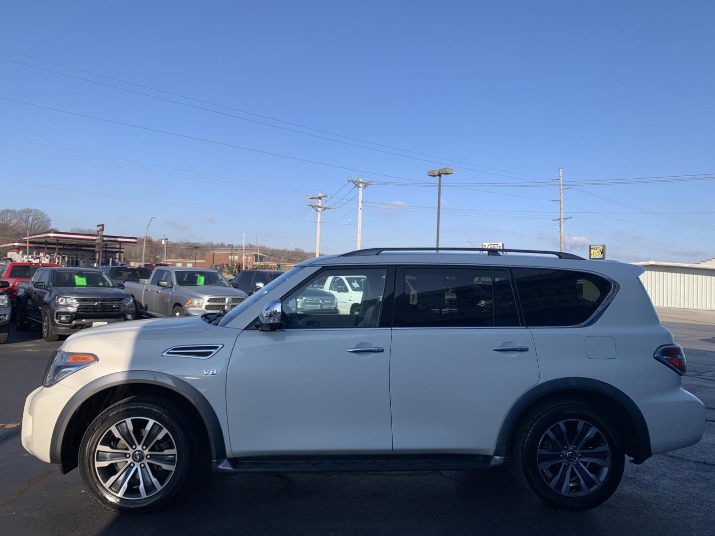 2019 WHITE /TAN Nissan Armada SV AWD (JN8AY2NC2K9) with an 5.6L V8 DOHC 32V engine, 7A transmission, located at 506 S. Kingshighway, Cape Girardeau, MO, 63703, (573) 235-5000, 37.294991, -89.553635 - One Owner! 2019 Nissan Armada SV Air Conditioning Power Windows Power Locks Power Steering Tilt Wheel Keyless Entry Alarm Daytime Running Lights Dual Front Airbags All Wheel ABS We have financing available and we accept trades! Fill out a credit application on our website or come by toda - Photo#3