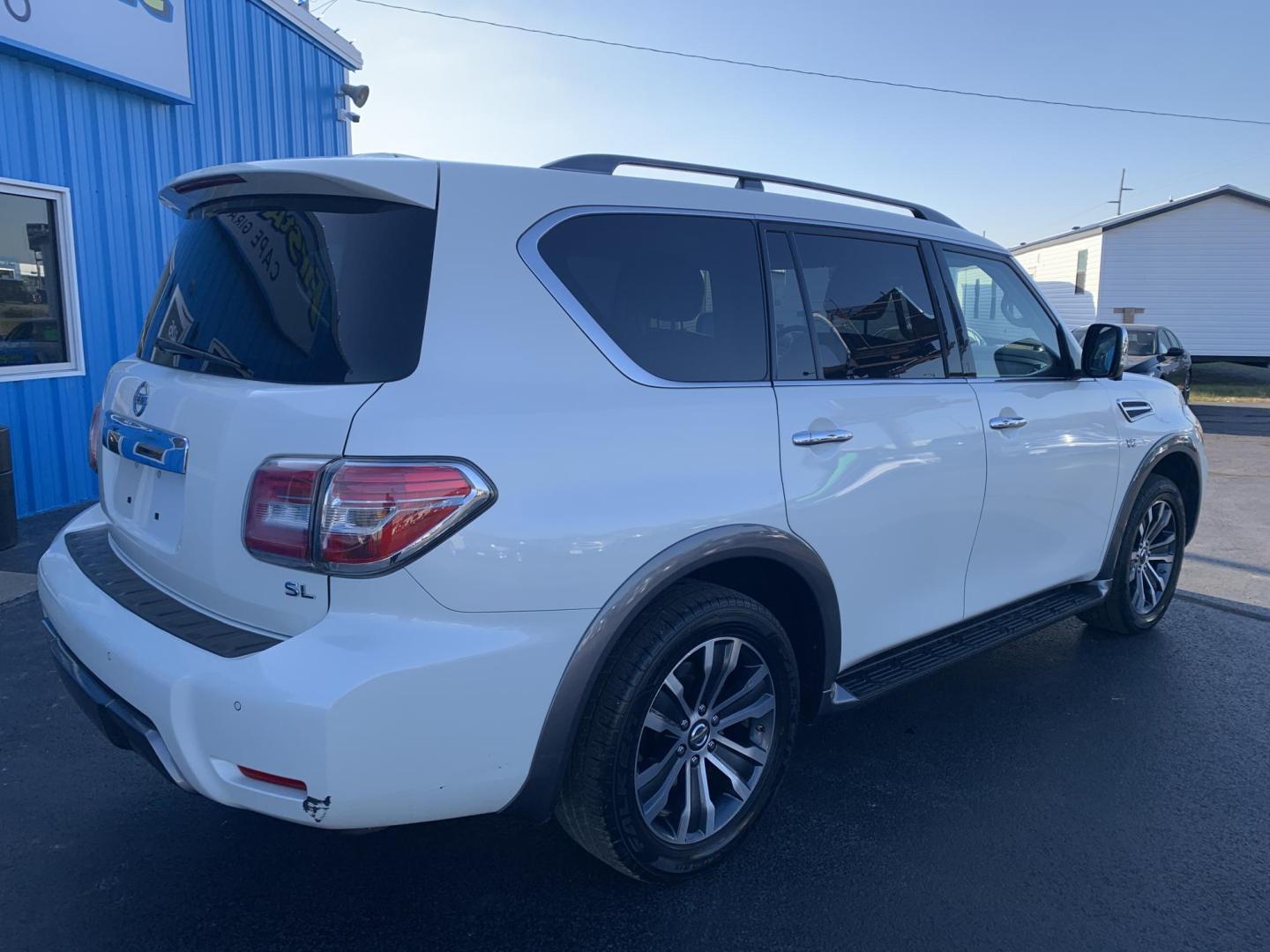 2019 WHITE /TAN Nissan Armada SV AWD (JN8AY2NC2K9) with an 5.6L V8 DOHC 32V engine, 7A transmission, located at 506 S. Kingshighway, Cape Girardeau, MO, 63703, (573) 235-5000, 37.294991, -89.553635 - One Owner! 2019 Nissan Armada SV Air Conditioning Power Windows Power Locks Power Steering Tilt Wheel Keyless Entry Alarm Daytime Running Lights Dual Front Airbags All Wheel ABS We have financing available and we accept trades! Fill out a credit application on our website or come by toda - Photo#8