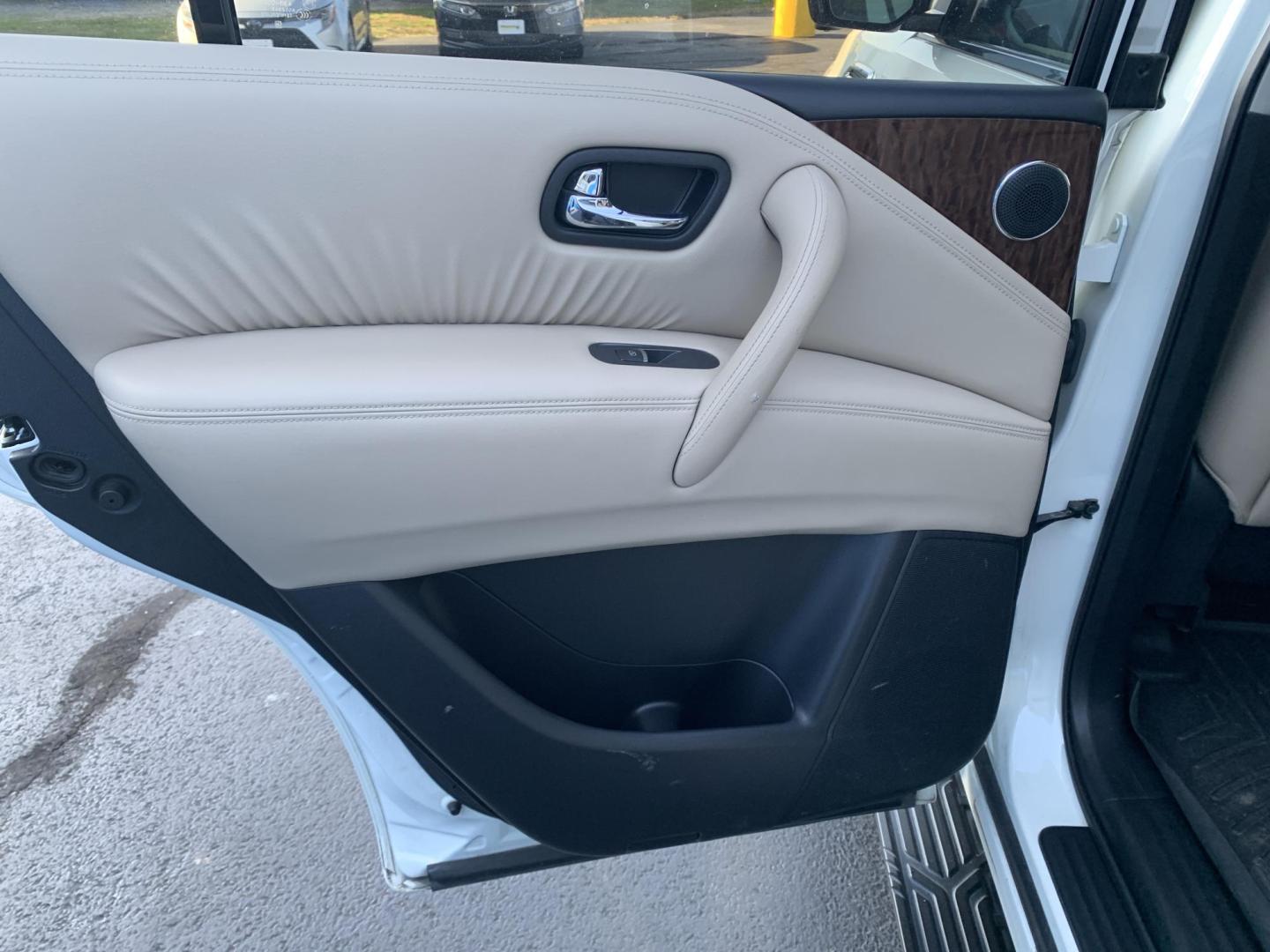 2019 WHITE /TAN Nissan Armada SV AWD (JN8AY2NC2K9) with an 5.6L V8 DOHC 32V engine, 7A transmission, located at 506 S. Kingshighway, Cape Girardeau, MO, 63703, (573) 235-5000, 37.294991, -89.553635 - One Owner! 2019 Nissan Armada SV Air Conditioning Power Windows Power Locks Power Steering Tilt Wheel Keyless Entry Alarm Daytime Running Lights Dual Front Airbags All Wheel ABS We have financing available and we accept trades! Fill out a credit application on our website or come by toda - Photo#16