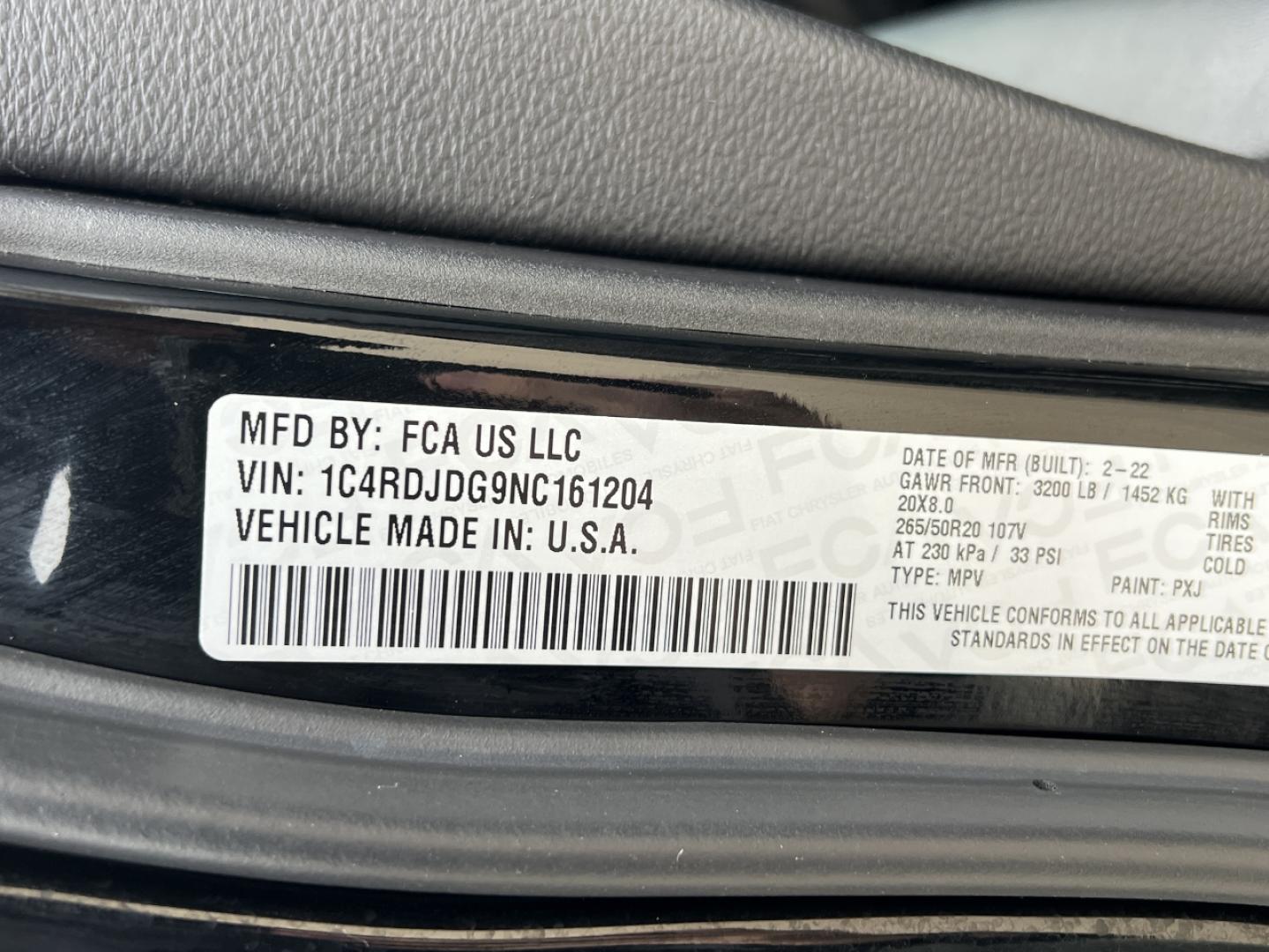 2022 BLACK /Black Dodge Durango GT AWD (1C4RDJDG9NC) with an 3.6L V6 engine, Automatic transmission, located at 2990 Old Orchard Rd., Jackson, MO, 63755, 37.354214, -89.612106 - 2022 Dodge Durango GT 1-Owner 75xxx miles All Wheel Drive 3.6L V6 Automatic Leather 3rd Row Backup Camera Power Driver Seat Heated Seats Heated Steering Wheel Bluetooth Remote Start Cruise Power Windows/Locks/Mirrors We have financing available and we accept trades! Fill out a credit - Photo#42
