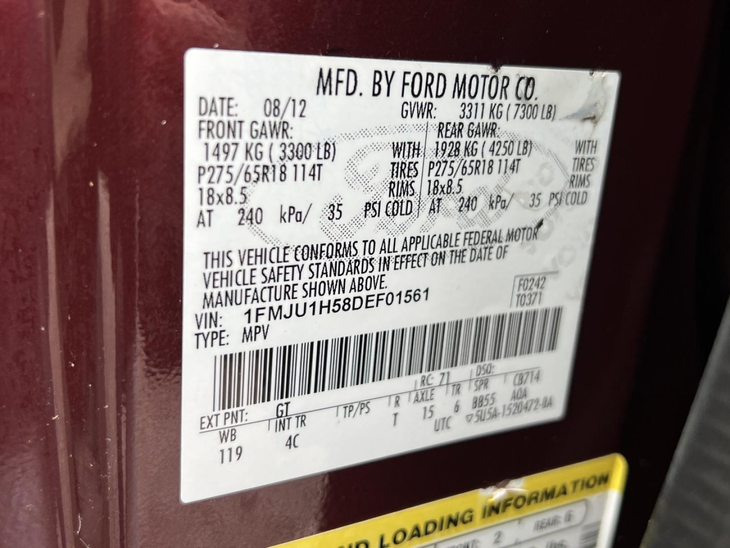 2013 BURGUNDY /Tan Ford Expedition XLT 2WD (1FMJU1H58DE) with an 5.4L V8 engine, Automatic transmission, located at 2990 Old Orchard Rd., Jackson, MO, 63755, 37.354214, -89.612106 - 2013 Ford Expedition XLT 125xxx miles Rear Wheel Drive 5.4L V8 Automatic Leather 3rd Row Backup Camera Power/Heated Seats Sunroof Cruise Power Windows/Locks/Mirrors We have financing available and we accept trades! Fill out a credit application on our website or come by today! If you ha - Photo#55