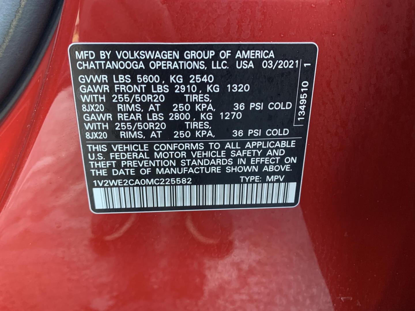2021 RED /BLACK Volkswagen Atlas Cross Sport V6 SE w/Technology (1V2WE2CA0MC) with an 3.6L V6 engine, Automatic transmission, located at 506 S. Kingshighway, Cape Girardeau, MO, 63703, (573) 235-5000, 37.294991, -89.553635 - 2021 Volkswagen Atlass Cross Sport SE 1-Owner 45xxx miles Front Wheel Drive 3.6L V6 Automatic Leather Backup Camera Power Driver Seat Heated Seats Bluetooth Cruise Power Windows/Locks/Mirrors We have financing available and we accept trades! Fill out a credit application on our websit - Photo#20