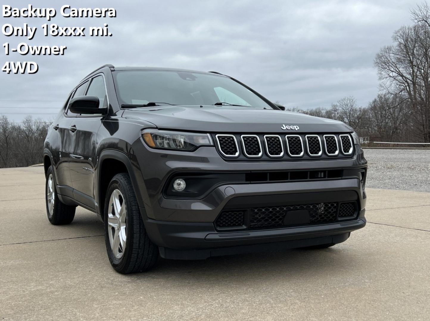 2023 GRAY /BLACK Jeep Compass Latitude (3C4NJDBN8PT) with an 2.0L 4 Cyl. TURBO engine, Automatic transmission, located at 2990 Old Orchard Rd., Jackson, MO, 63755, 37.354214, -89.612106 - 2023 Jeep Compass Latitude 1-Owner 18xxx miles 4 Wheel Drive 2.0L 4 Cyl. Automatic Backup Camera Bluetooth Cruise Power Windows/Locks/Mirrors We have financing available and we accept trades! Fill out a credit application on our website or come by today! If you have any questions, give us - Photo#0