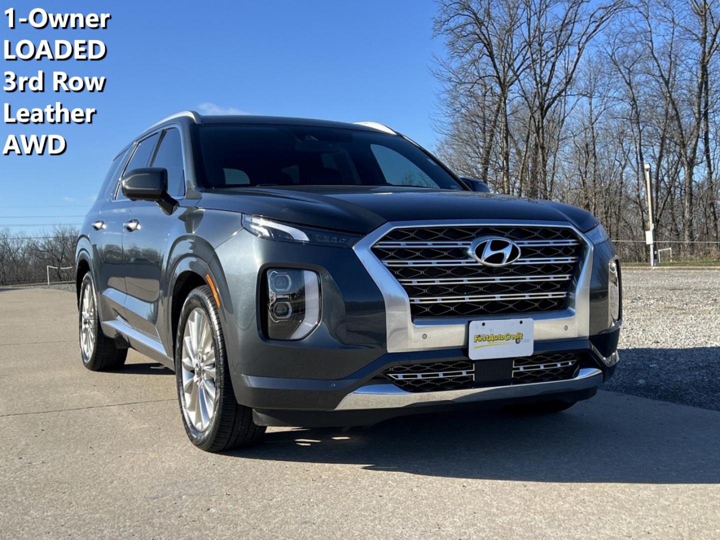 2020 GRAY /Black Hyundai Palisade Limited AWD (KM8R5DHE1LU) with an 3.8L V6 engine, Automatic transmission, located at 2990 Old Orchard Rd., Jackson, MO, 63755, 37.354214, -89.612106 - 2020 Hyundai Palisade Limited 1-Owner 125xxx miles All Wheel Drive 3.8L V6 Automatic Leather 3rd Row Navigation Power/Heated/Cooled Seats Heated/Cooled Rear Seats Heated Steering Wheel Backup Camera Sunroof Bluetooth Remote Start Heads Up Display Cruise Power Windows/Locks/Mirrors - Photo#0