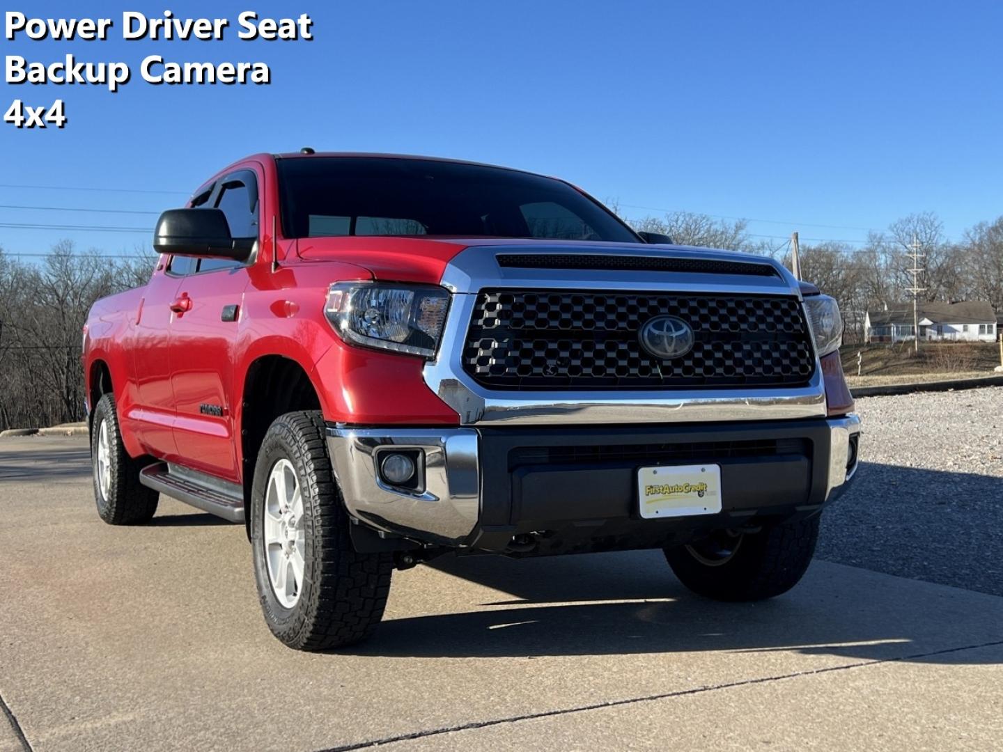 2018 RED /Black Toyota Tundra SR5 5.7L V8 Double Cab 4WD (5TFUY5F13JX) with an 5.7L V8 engine, Automatic transmission, located at 2990 Old Orchard Rd., Jackson, MO, 63755, 37.354214, -89.612106 - 2018 Toyota Tundra SR5 105xxx miles 4x4 5.7L V8 Automatic Backup Camera Power Driver Seat Bluetooth Cruise Power Windows/Locks/Mirrors We have financing available and we accept trades! Fill out a credit application on our website or come by today! If you have any questions, give us a call - Photo#0
