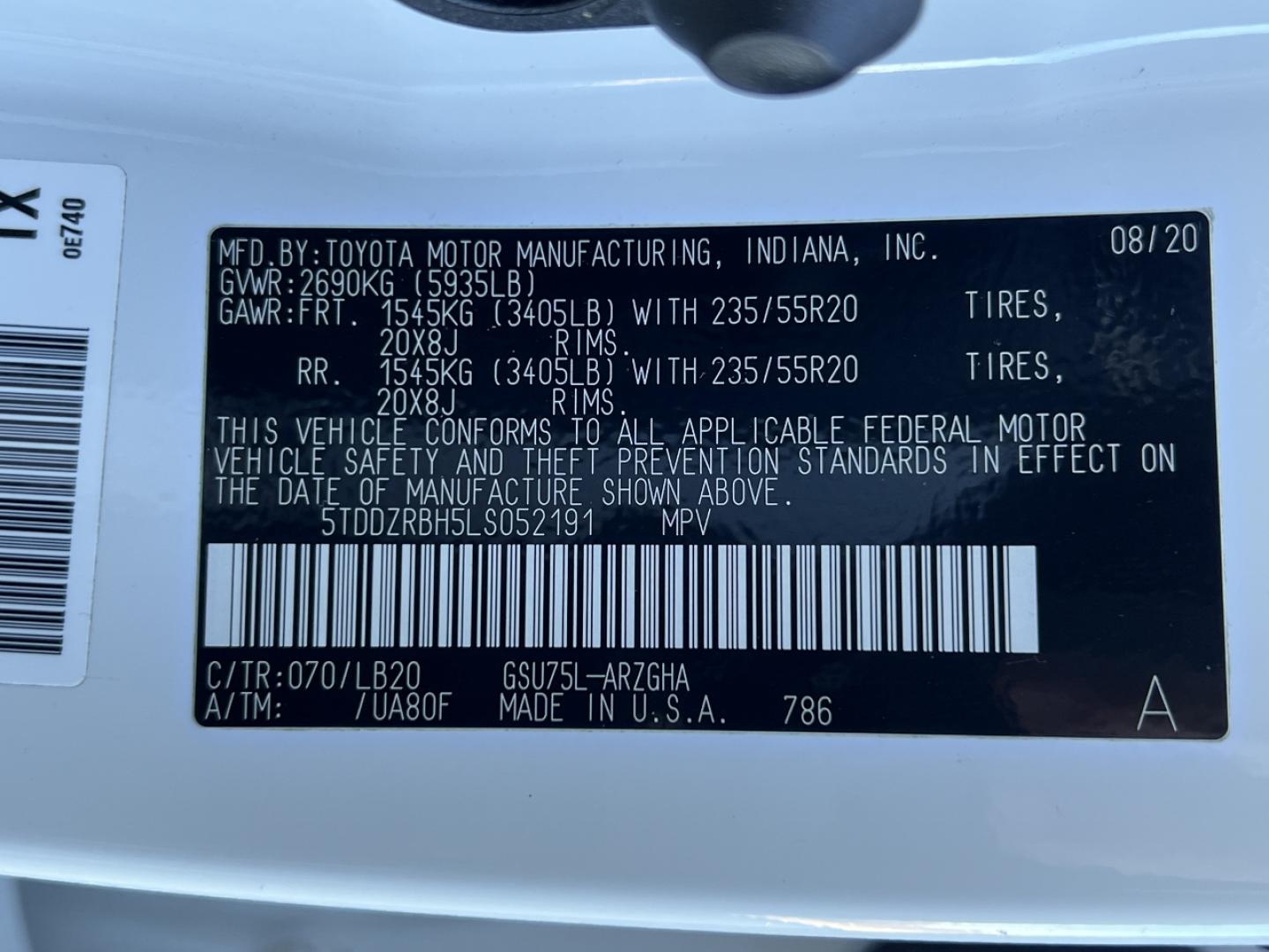 2020 WHITE /Black Toyota Highlander Limited AWD V6 (5TDDZRBH5LS) with an 3.5L V6 engine, Automatic transmission, located at 2990 Old Orchard Rd., Jackson, MO, 63755, 37.354214, -89.612106 - 2020 Toyota Highlander Limited 1-Owner 91xxx miles All Wheel Drive 3.5L V6 Automatic Leather 3rd Row Navigation Power/Heated/Cooled Seats Heated Steering Wheel Backup Camera Sunroof Bluetooth Cruise Power Windows/Locks/Mirrors We have financing available and we accept trades! Fill o - Photo#54