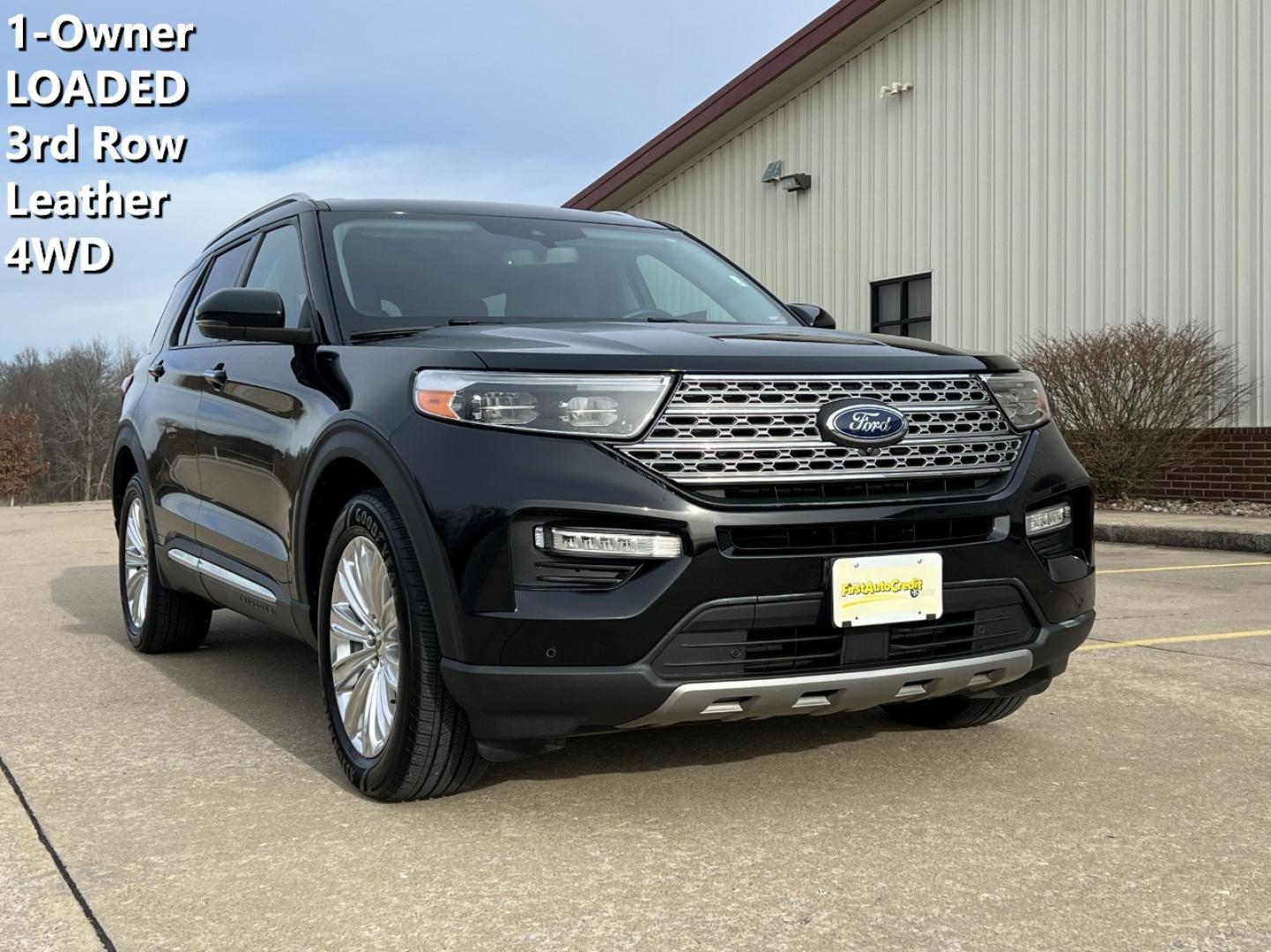 2021 BLACK /Black Ford Explorer Limited AWD (1FMSK8FH3MG) with an 2.3L 4 Cyl. engine, Automatic transmission, located at 2990 Old Orchard Rd., Jackson, MO, 63755, 37.354214, -89.612106 - 2021 Ford Explorer Limited 1-Owner 63xxx miles 4 Wheel Drive 2.3L 4 Cyl. Automatic Leather 3rd Row Navigation Power/Heated/Cooled Seats Heated Rear Seats Heated Steering Wheel Backup Camera Sunroof Bluetooth Remote Start Cruise Power Windows/Locks/Mirrors We have financing availabl - Photo#0
