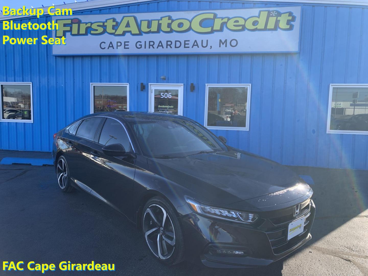 2018 BLACK /BLACK Honda Accord Sport CVT (1HGCV1F33JA) with an 1.5L L4 DOHC 16V engine, CVT transmission, located at 506 S. Kingshighway, Cape Girardeau, MO, 63703, (573) 235-5000, 37.294991, -89.553635 - 2018 Honda Accord Sport 106k Miles Front Wheel Drive 2.0L 4 Cyl. Automatic Remote Start Bluetooth Back Up Camera Cruise Power Windows/Locks/Mirrors We have financing available and we accept trades! Fill out a credit application on our website or come by today! If you - Photo#0