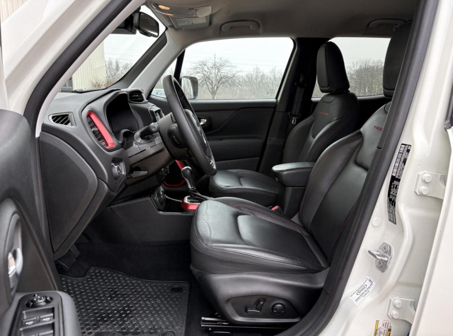 2022 WHITE /Black Jeep Renegade Trailhawk (ZACNJDC12NP) with an 1.3L 4 Cyl. engine, Automatic transmission, located at 2990 Old Orchard Rd., Jackson, MO, 63755, 37.354214, -89.612106 - 2022 Jeep Renegade Trailhawk 1-Owner 23xxx miles 4 Wheel Drive 1.3L 4 Cyl. Automatic Leather Navigation Power Driver Seat Heated Seats Heated Steering Wheel Backup Camera Bluetooth Remote Start Cruise Power Windows/Locks/Mirrors We have financing available and we accept trades! Fill - Photo#16