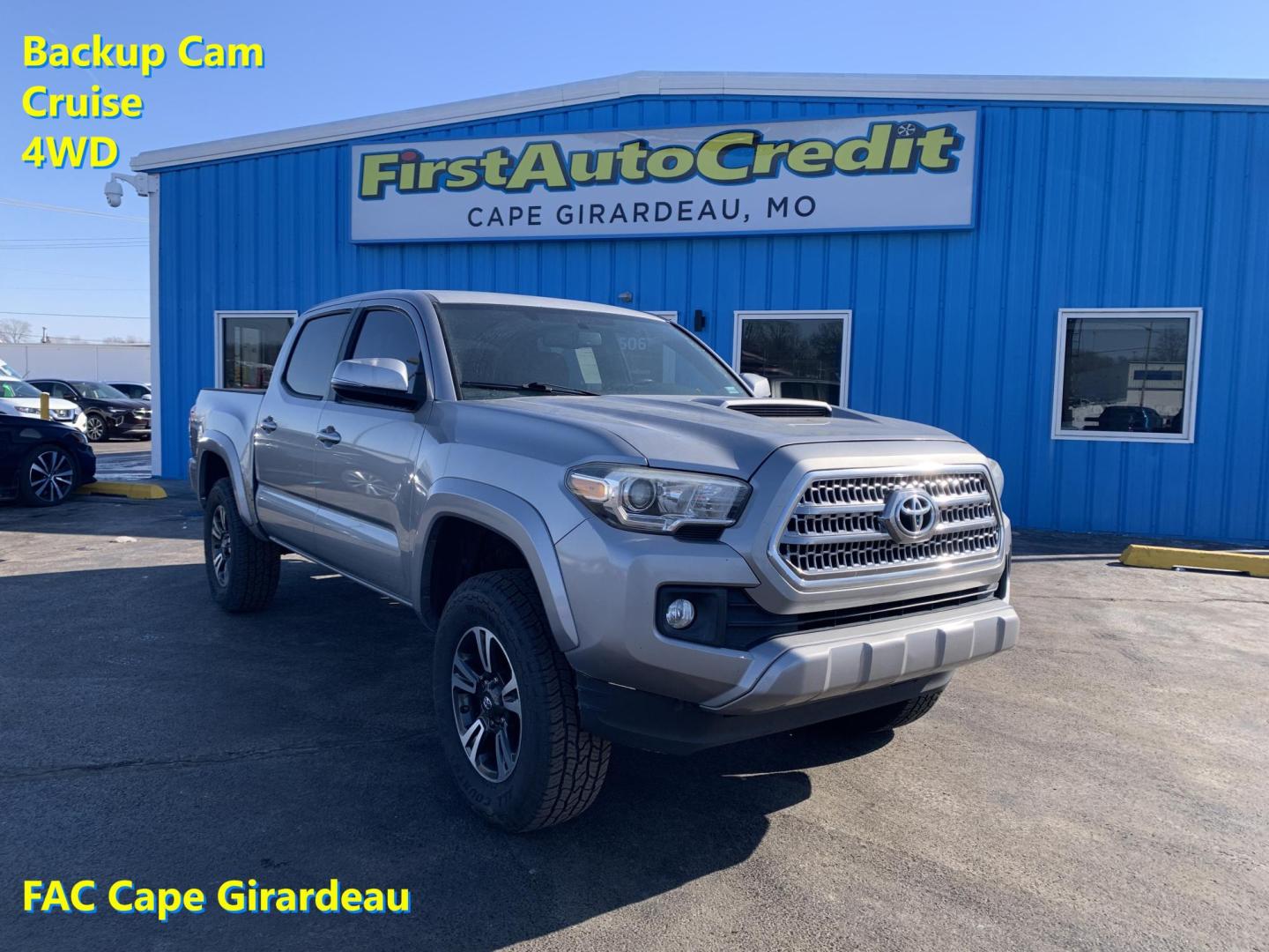 2016 SILVER /GRAY Toyota Tacoma SR5 Double Cab Long Bed V6 5AT 4WD (3TMCZ5ANXGM) with an 3.6L V6 DOHC 24V engine, Automatic transmission, located at 506 S. Kingshighway, Cape Girardeau, MO, 63703, (573) 235-5000, 37.294991, -89.553635 - 2016 Toyota Tacoma SR5 Double Cab 203,xxx miles Alarm System Bluetooth Cloth Seats Cruise Control Navigation System Power Windows Remote Keyless Entry Steering Wheel Controls Tilt Steering Wheel We have financing available and we accept trades! Fill out a credit application on our website - Photo#0