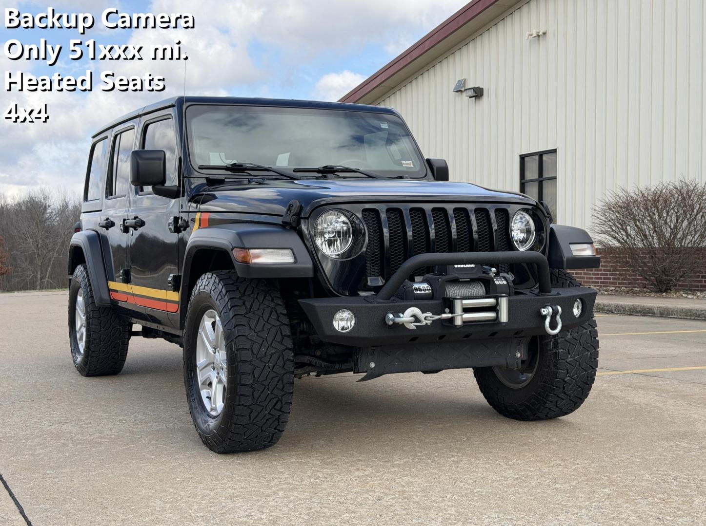 2018 BLACK /Black Jeep Wrangler JK Unlimited Sport (1C4HJXDG2JW) with an 3.6L V6 engine, 6-Speed Manual transmission, located at 2990 Old Orchard Rd., Jackson, MO, 63755, 37.354214, -89.612106 - 2018 Jeep Wrangler Unlimited Sport 51xxx miles 4x4 3.6L V6 Automatic Backup Camera Heated Seats Heated Steering Wheel Bluetooth Cruise Power Windows/Locks/Mirrors We have financing available and we accept trades! Fill out a credit application on our website or come by today! If you have - Photo#0