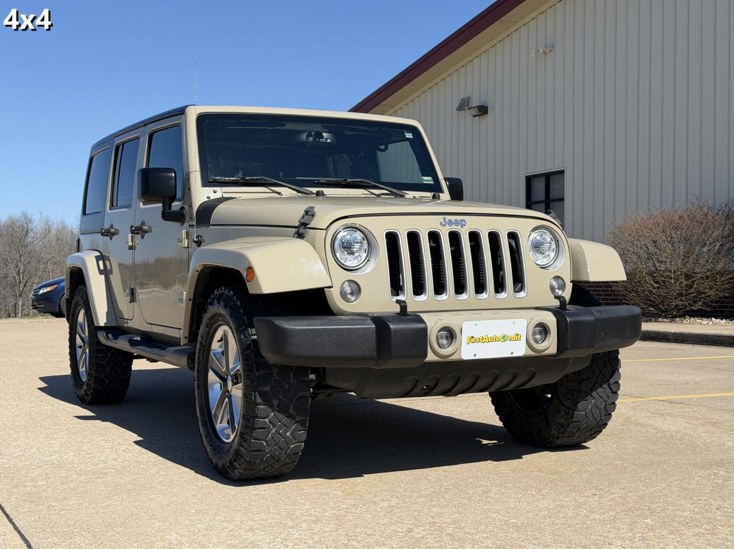 2017 TAN /Black Jeep Wrangler Unlimited Sahara 4WD (1C4BJWEG8HL) with an 3.6L V6 engine, Automatic transmission, located at 2990 Old Orchard Rd., Jackson, MO, 63755, 37.354214, -89.612106 - 2017 Jeep Wrangler Unlimited Sahara 117xxx miles 4x4 3.6L V6 Automatic Cruise Power Windows/Locks/Mirrors We have financing available and we accept trades! Fill out a credit application on our website or come by today! If you have any questions, give us a call at (573) 204-7777 or visit our - Photo#0