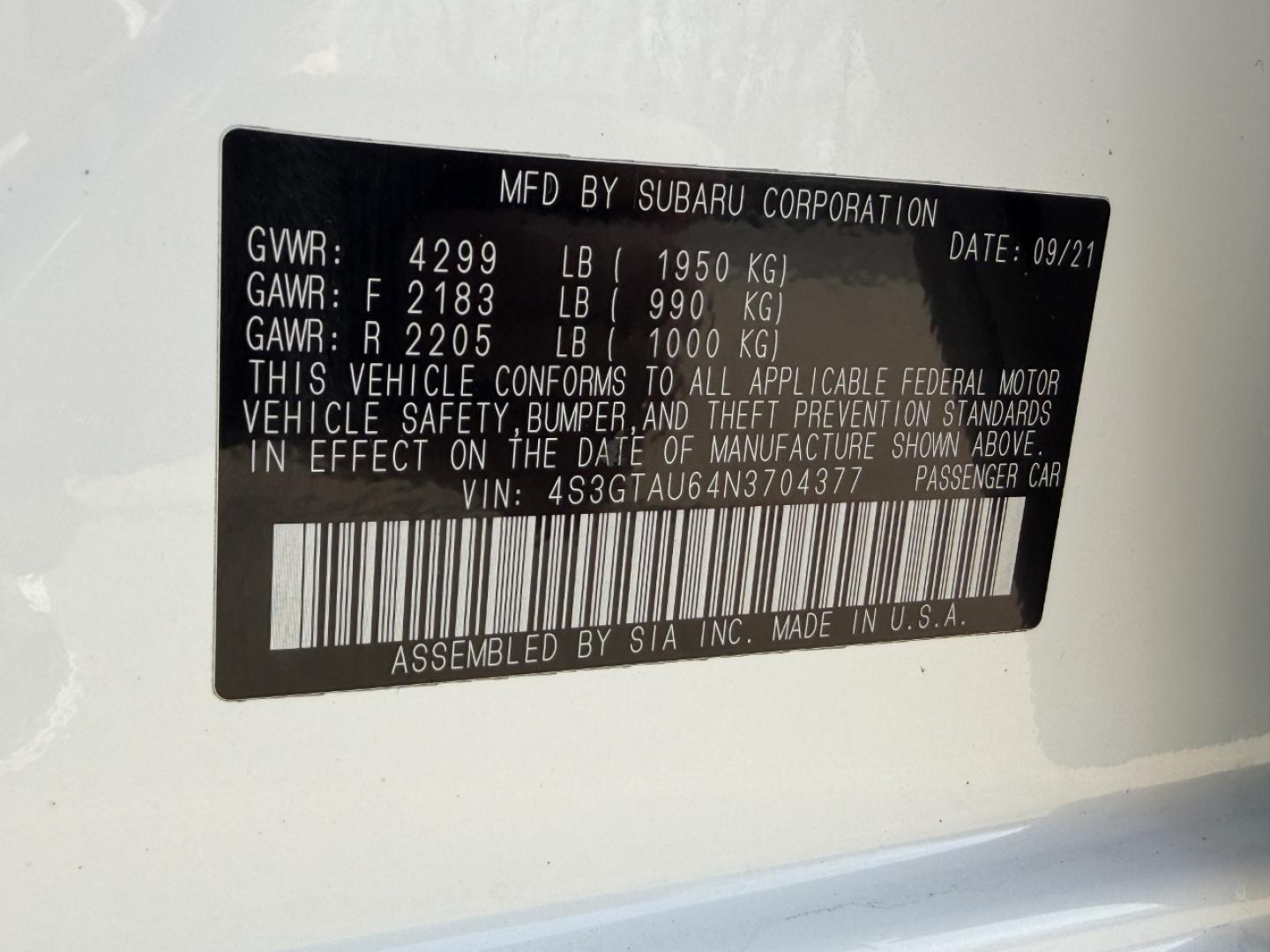 2022 WHITE /Tan Subaru Impreza 2.0i Limited (4S3GTAU64N3) with an 2.0L 4 Cyl. engine, Automatic transmission, located at 2990 Old Orchard Rd., Jackson, MO, 63755, 37.354214, -89.612106 - 2022 Subaru Impreza Limited 33xxx miles All Wheel Drive 2.0L 4 Cyl. Automatic Leather Navigation Backup Camera Power Driver Seat Heated Seats Sunroof Bluetooth Cruise Power Windows/Locks/Mirrors We have financing available and we accept trades! Fill out a credit application on our webs - Photo#47