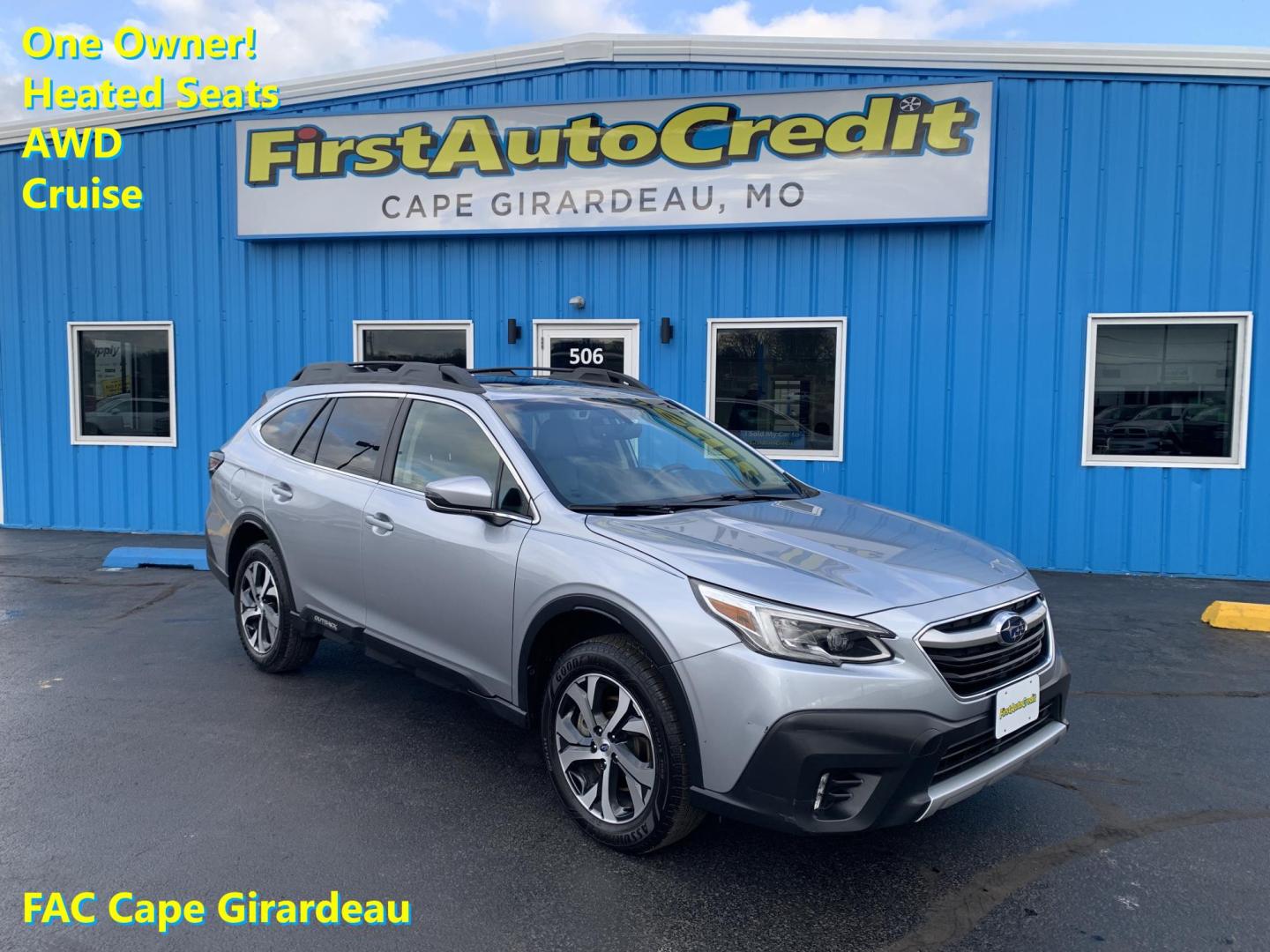 2021 SILVER /GRAY Subaru Outback Limited (4S4BTANC1M3) with an 2.5L H4 DOHC 16V engine, Automatic transmission, located at 506 S. Kingshighway, Cape Girardeau, MO, 63703, (573) 235-5000, 37.294991, -89.553635 - 2021 Subaru Outback Limited 101,xxx miles Alarm System Bluetooth Folding Rear Seat Heated Seats Heated Steering Wheel Integrated Garage Door Opener Navigation System Power Windows/Doors/Locks Proximity Sensing Keyless Entry Push-Button Engine Start Rear Window Defroster Remote Control L - Photo#0