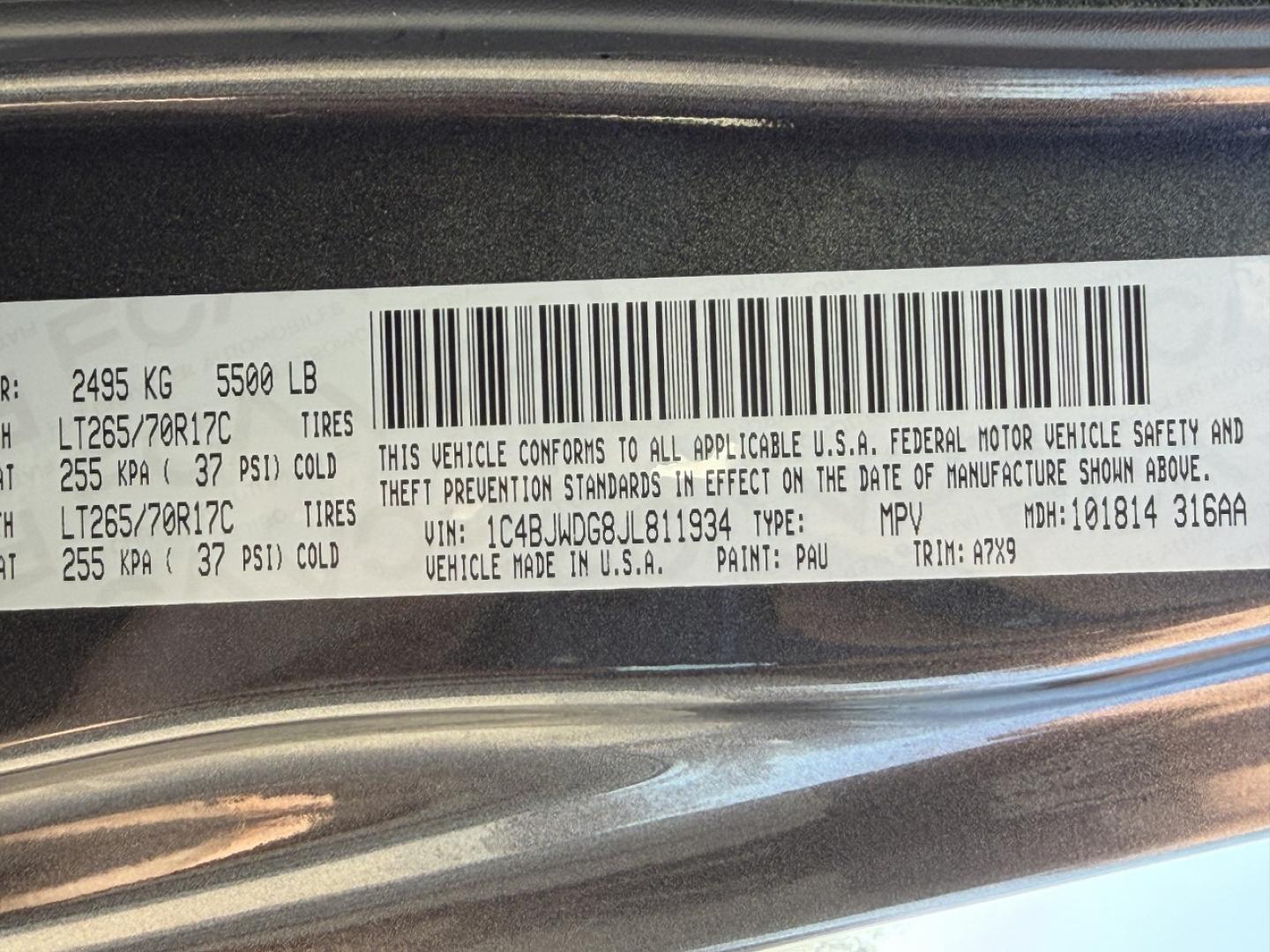 2018 GRAY /Black Jeep Wrangler Unlimited Sport 4WD (1C4BJWDG8JL) with an 3.6L V6 engine, Automatic transmission, located at 2990 Old Orchard Rd., Jackson, MO, 63755, 37.354214, -89.612106 - 2018 Jeep Wrangler Unlimited Sport 1-Owner 81xxx miles 4 Wheel Drive 3.6L V6 Automatic Heated Seats Bluetooth Remote Start Cruise Power Windows/Locks/Mirrors We have financing available and we accept trades! Fill out a credit application on our website or come by today! If you have any q - Photo#39