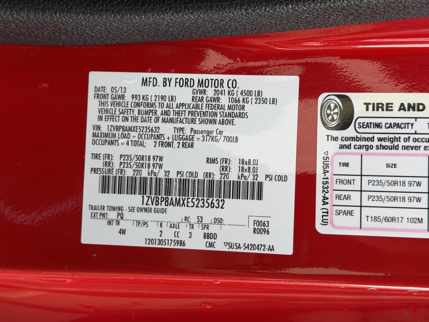 2014 RED /Black Ford Mustang V6 Coupe (1ZVBP8AMXE5) with an 3.7L V6 engine, Automatic transmission, located at 2990 Old Orchard Rd., Jackson, MO, 63755, 37.354214, -89.612106 - 2014 Ford Mustang Premium 165xxx miles Rear Wheel Drive 3.7L V6 Automatic Leather Power Driver Seat Bluetooth Cruise Power Windows/Locks/Mirrors We have financing available and we accept trades! Fill out a credit application on our website or come by today! If you have any questions, give - Photo#45