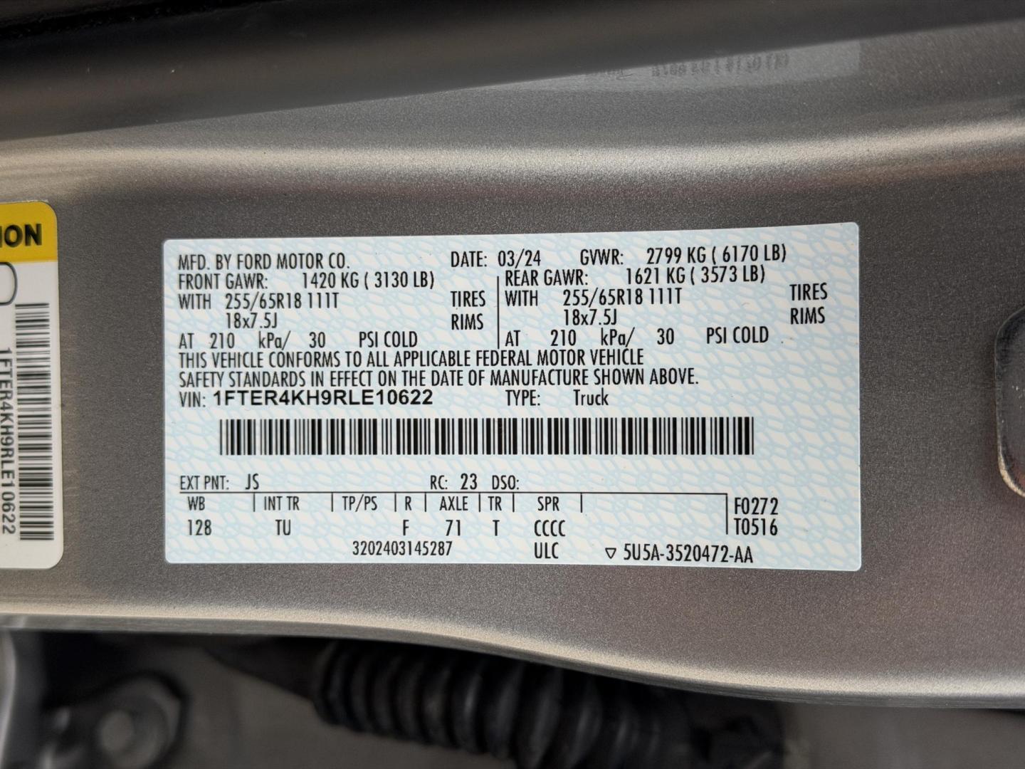 2024 SILVER /Tan Ford Ranger Lariat SuperCrew 4WD (1FTER4KH9RL) with an 2.3L 4 Cyl. engine, Automatic transmission, located at 2990 Old Orchard Rd., Jackson, MO, 63755, 37.354214, -89.612106 - 2024 Ford Ranger Lariat 1-Owner 70xxx miles 4x4 2.3L 4 Cyl. Automatic Leather Navigation Power/Heated Seats Heated Steering Wheel Backup Camera Bluetooth Remote Start Cruise Power Windows/Locks/Mirrors We have financing available and we accept trades! Fill out a credit application on - Photo#46