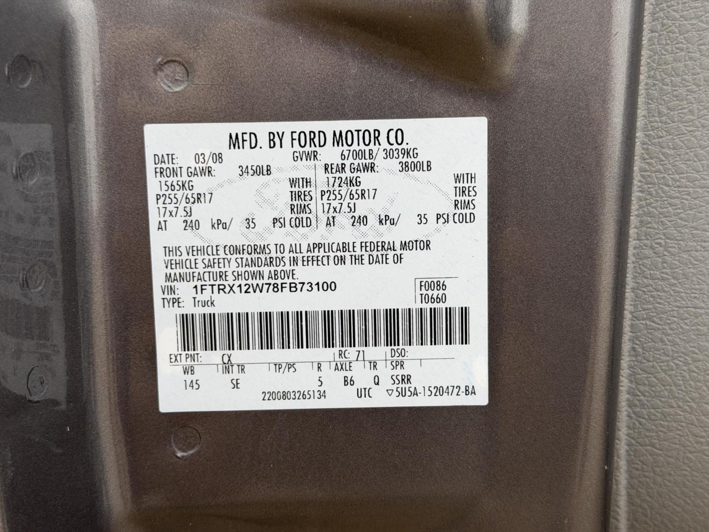 2008 GRAY /Gray Ford F-150 STX SuperCab 2WD (1FTRX12W78F) with an 4.6L V8 engine, Automatic transmission, located at 2990 Old Orchard Rd., Jackson, MO, 63755, 37.354214, -89.612106 - 2008 Ford F-150 STX 142xxx miles Rear Wheel Drive 4.6L V8 Automatic Cruise Power Windows/Locks/Mirrors We have financing available and we accept trades! Fill out a credit application on our website or come by today! If you have any questions, give us a call at (573) 204-7777 or visit our web - Photo#53
