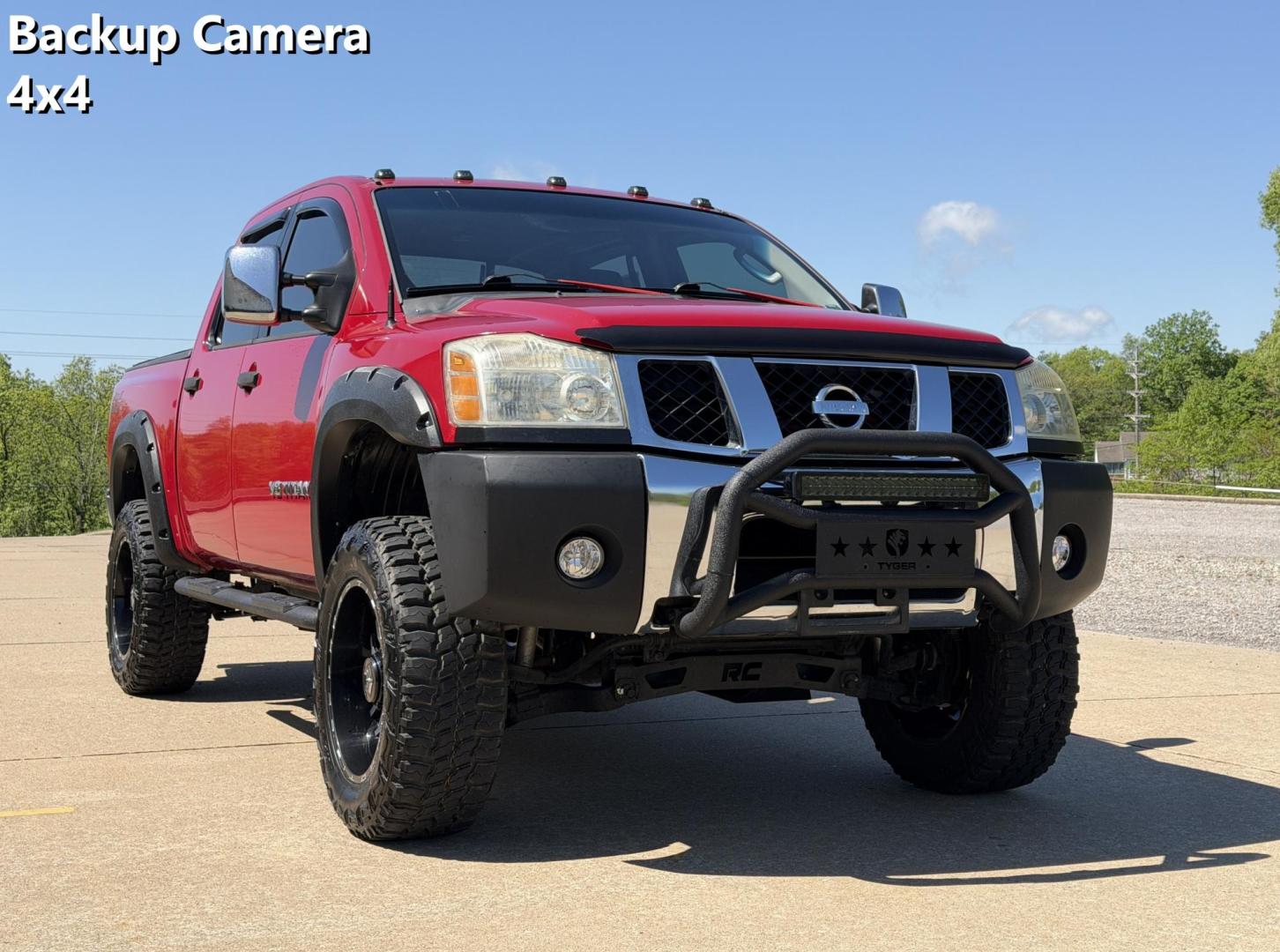 2007 RED /Black Nissan Titan XE Crew Cab 4WD (1N6AA07B37N) with an 5.6L V8 engine, Automatic transmission, located at 2990 Old Orchard Rd., Jackson, MO, 63755, 37.354214, -89.612106 - 2007 Nissan Titan XE 165xxx miles 4x4 5.6L V8 Automatic Backup Camera Bluetooth Cruise Power Windows/Locks/Mirrors We have financing available and we accept trades! Fill out a credit application on our website or come by today! If you have any questions, give us a call at (573) 204-7777 or - Photo#0
