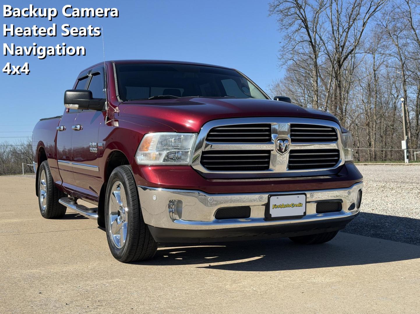 2017 MAROON /Gray RAM 1500 Big Horn Quad Cab 4WD (1C6RR7GTXHS) with an 5.7L V8 HEMI engine, Automatic transmission, located at 2990 Old Orchard Rd., Jackson, MO, 63755, 37.354214, -89.612106 - 2017 Ram 1500 Big Horn 103xxx miles 4x4 5.7L V8 HEMI Automatic Navigation Backup Camera Power Driver Seat Heated Seats Heated Steering Wheel Bluetooth Remote Start Cruise Power Windows/Locks/Mirrors We have financing available and we accept trades! Fill out a credit application on our - Photo#0