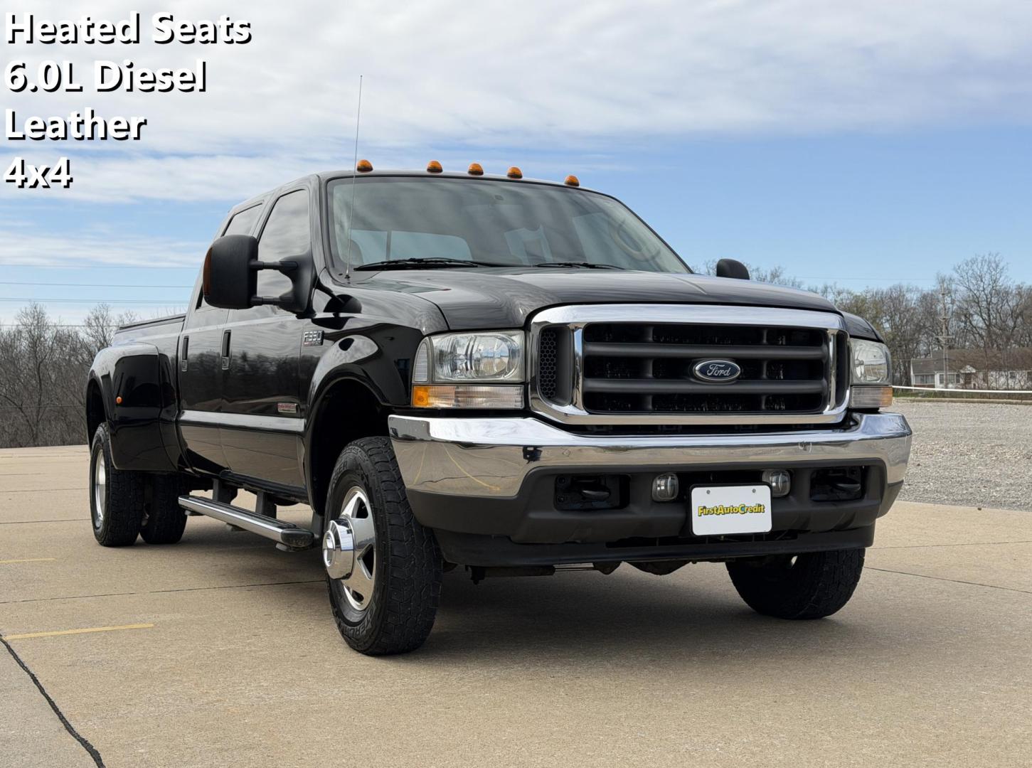 2004 BLACK /Tan Ford F-350 SD Lariat Crew Cab 4WD (1FTWW33P74E) with an 6.0L V8 TURBO DIESEL engine, Automatic transmission, located at 2990 Old Orchard Rd., Jackson, MO, 63755, 37.354214, -89.612106 - 2004 Ford F-350 Super Duty Lariat 114xxx miles 4x4 6.0L V8 Turbo Diesel Automatic Leather Power/Heated Seats Cruise Power Windows/Locks/Mirrors We have financing available and we accept trades! Fill out a credit application on our website or come by today! If you have any questions, give u - Photo#0