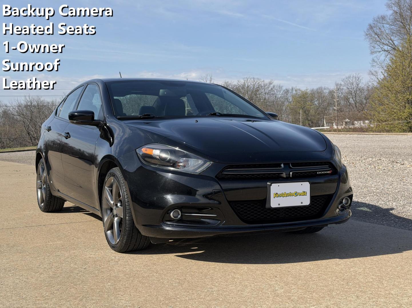 2014 BLACK /Black Dodge Dart GT (1C3CDFEBXED) with an 2.4L 4 Cyl. engine, Automatic transmission, located at 2990 Old Orchard Rd., Jackson, MO, 63755, 37.354214, -89.612106 - 2014 Dodge Dart GT 1-Owner 41xxx miles Front Wheel Drive 2.4L 4 Cyl. Automatic Leather Backup Camera Power Driver Seat Heated Seats Heated Steering Wheel Sunroof Bluetooth Remote Start Cruise Power Windows/Locks/Mirrors We have financing available and we accept trades! Fill out a cre - Photo#0