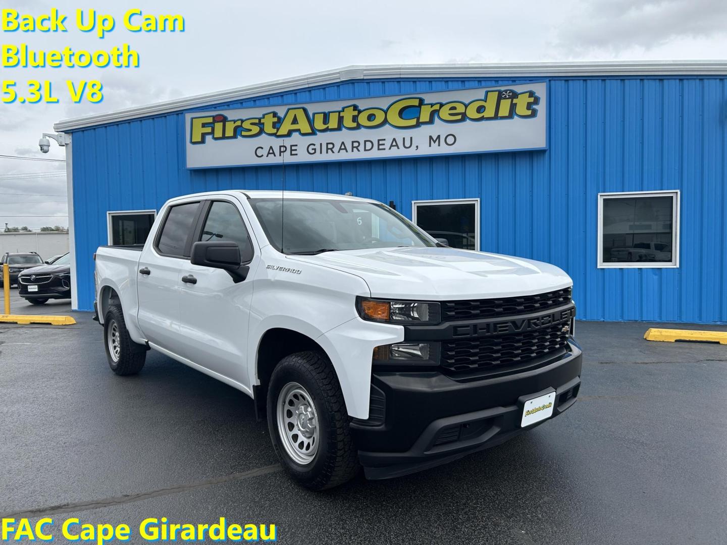2020 WHITE /Black Chevrolet Silverado 1500 Work Truck Crew Cab Short Box 2WD (3GCPWAEF8LG) with an 5.3L V8 OHV 16V engine, 6A transmission, located at 506 S. Kingshighway, Cape Girardeau, MO, 63703, (573) 235-5000, 37.294991, -89.553635 - 2020 Chevrolet Silverado 1500 140xxx miles 5.3L V8 Automatic Power Driver Seat Backup Camera Bluetooth Cruise Power Windows/Locks/Mirrors We have financing available and we accept trades! Fill out a credit application on our website or come by today! If you have any questions, give us a c - Photo#0