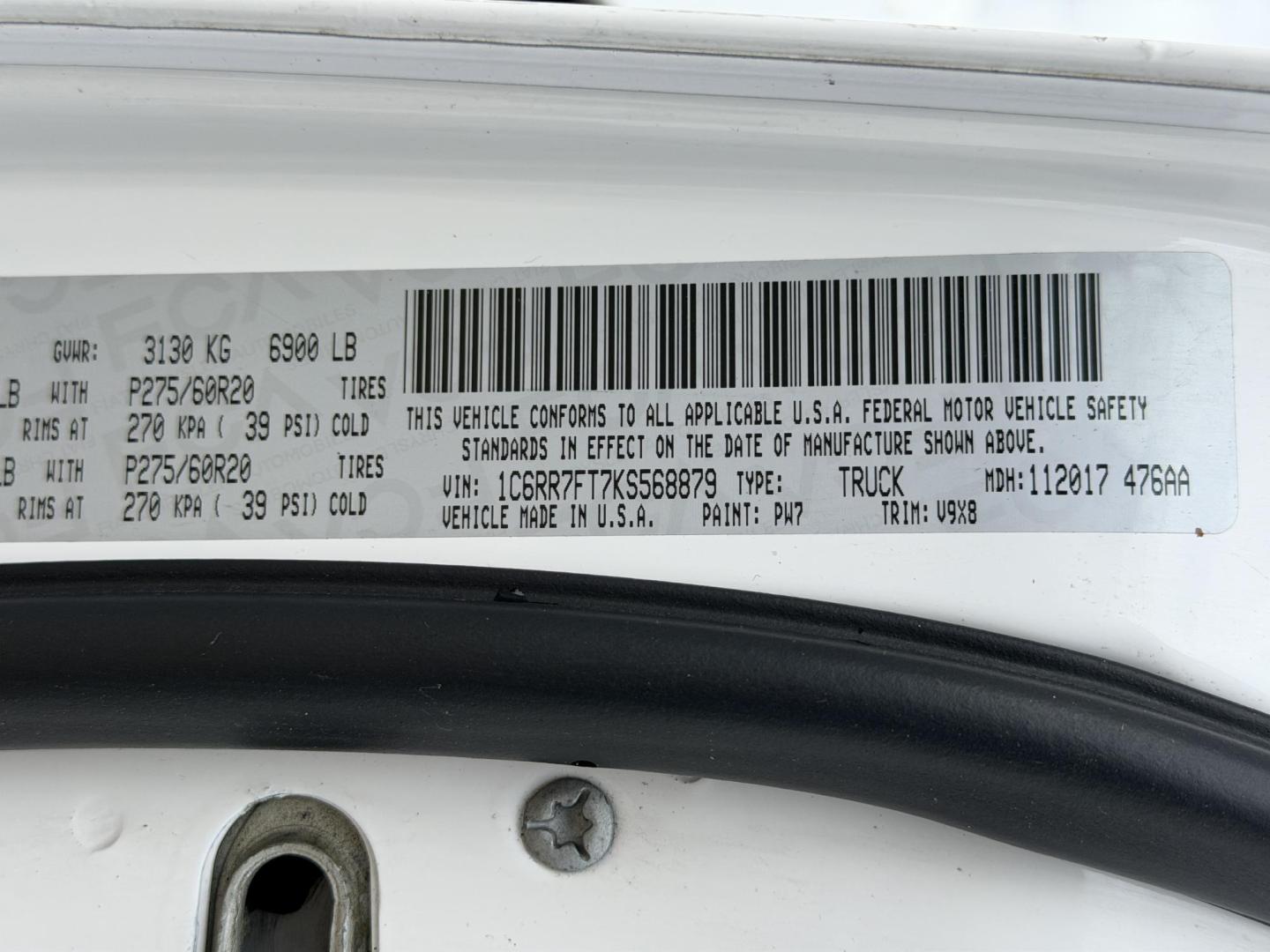 2019 WHITE /Gray RAM 1500 Express Quad Cab 4WD (1C6RR7FT7KS) with an 5.7L V8 HEMI engine, Automatic transmission, located at 2990 Old Orchard Rd., Jackson, MO, 63755, 37.354214, -89.612106 - 2019 Ram 1500 Classic Express 47xxx miles 4x4 5.7L V8 HEMI Automatic Backup Camera Bluetooth Cruise Power Windows/Locks/Mirrors We have financing available and we accept trades! Fill out a credit application on our website or come by today! If you have any questions, give us a call at (573 - Photo#50