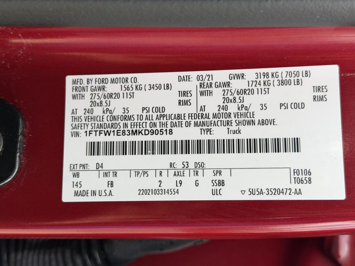 2021 RED /Black Ford F-150 XLT SuperCrew 5.5-ft. Bed 4WD (1FTFW1E83MK) with an 3.5L V6 engine, Automatic transmission, located at 2990 Old Orchard Rd., Jackson, MO, 63755, 37.354214, -89.612106 - 2021 Ford F-150 XLT 1-Owner 148xxx miles 4x4 3.5L V6 Automatic Navigation Backup Camera Power/Heated Seats Bluetooth Remote Start Cruise Power Windows/Locks/Mirrors We have financing available and we accept trades! Fill out a credit application on our website or come by today! If you h - Photo#51