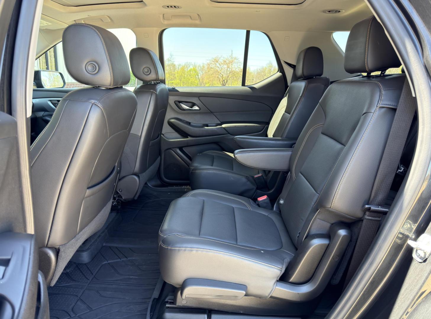 2021 BLACK /Black Chevrolet Traverse Premier AWD (1GNEVKKW2MJ) with an 3.6L V6 engine, Automatic transmission, located at 2990 Old Orchard Rd., Jackson, MO, 63755, 37.354214, -89.612106 - 2021 Chevrolet Traverse Premier 1-Owner 102xxx miles All Wheel Drive 3.6L V6 Automatic Leather 3rd Row Navigation Backup Camera Power/Heated/Cooled Seats Heated Rear Seats Heated Steering Wheel Sunroof Bluetooth Remote Start Cruise Power Windows/Locks/Mirrors We have financing avai - Photo#20