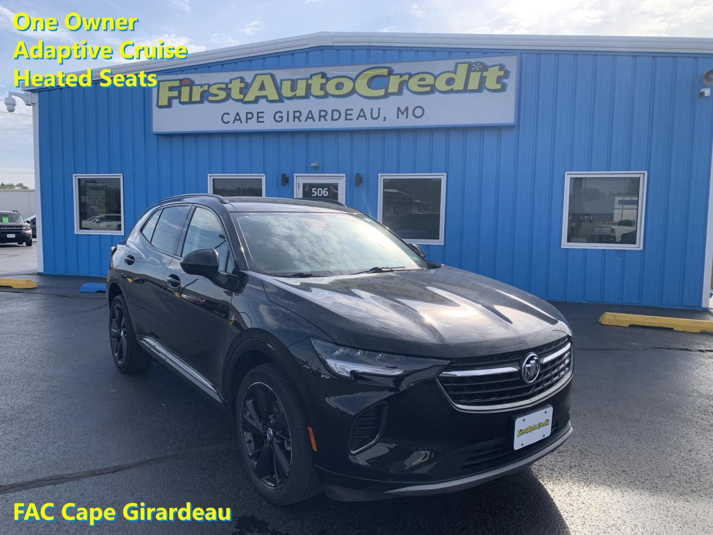 2022 BLACK /BLACK Buick Envision Essense (LRBFZNR44ND) with an 2.0L L4 DOHC 24V TURBO engine, Automatic transmission, located at 506 S. Kingshighway, Cape Girardeau, MO, 63703, (573) 235-5000, 37.294991, -89.553635 - 2022 Buick Envision Essense 42,xxx Miles Backup Camera Heated Seats Power Seats Heated Steering Wheel Adaptive Cruise Leather Seats Power Windows/Locks/Mirrors We have financing available and we accept trades! Fill out a credit application on our website or come by today! If you have any - Photo#0