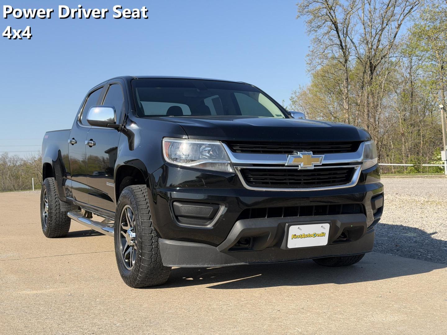 2015 BLACK /Gray Chevrolet Colorado Crew Cab 4WD Long Box (1GCGTAE38F1) with an 3.6L V6 engine, Automatic transmission, located at 2990 Old Orchard Rd., Jackson, MO, 63755, 37.354214, -89.612106 - *** SALVAGE TITLE *** 2015 Chevrolet Colorado 191xxx miles 4x4 3.6L V6 Automatic Power Driver Seat Bluetooth Cruise Power Windows/Locks/Mirrors We have financing available and we accept trades! Fill out a credit application on our website or come by today! If you have any questions, give - Photo#0