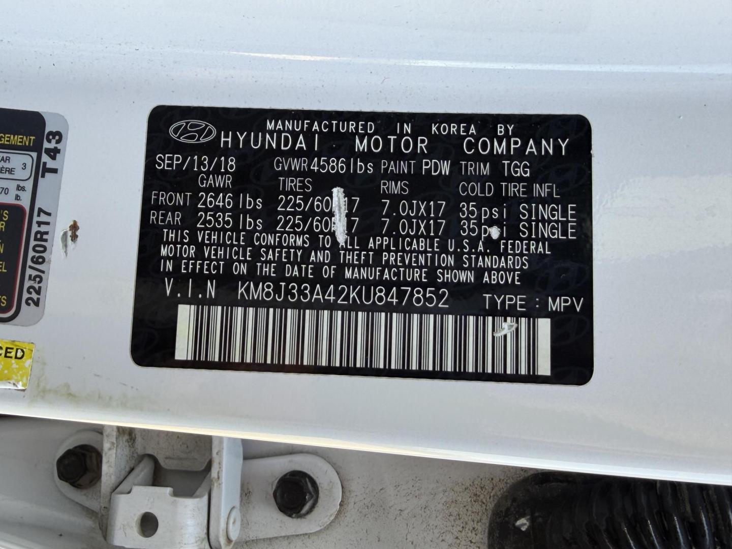 2019 WHITE /Gray Hyundai Tucson Value (KM8J33A42KU) with an 2.0L 4 Cyl. engine, Automatic transmission, located at 2990 Old Orchard Rd., Jackson, MO, 63755, 37.354214, -89.612106 - 2019 Hyundai Tucson Value 1-Owner 61xxx miles Front Wheel Drive 2.0L 4 Cyl. Automatic Backup Camera Power Driver Seat Bluetooth Cruise Power Windows/Locks/Mirrors We have financing available and we accept trades! Fill out a credit application on our website or come by today! If you have - Photo#46