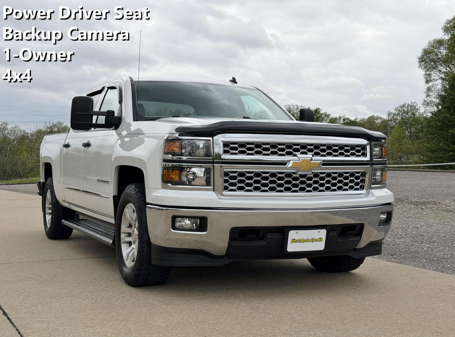 2014 WHITE /Gray Chevrolet Silverado 1500 1LT Crew Cab 4WD (3GCUKREC2EG) with an 5.3L V8 engine, Automatic transmission, located at 2990 Old Orchard Rd., Jackson, MO, 63755, 37.354214, -89.612106 - 2014 Chevrolet Silverado 1500 LT 1-Owner 60xxx miles 4x4 5.3L V8 Automatic Backup Camera Power Driver Seat Bluetooth Remote Start Cruise Power Windows/Locks/Mirrors We have financing available and we accept trades! Fill out a credit application on our website or come by today! If you ha - Photo#0