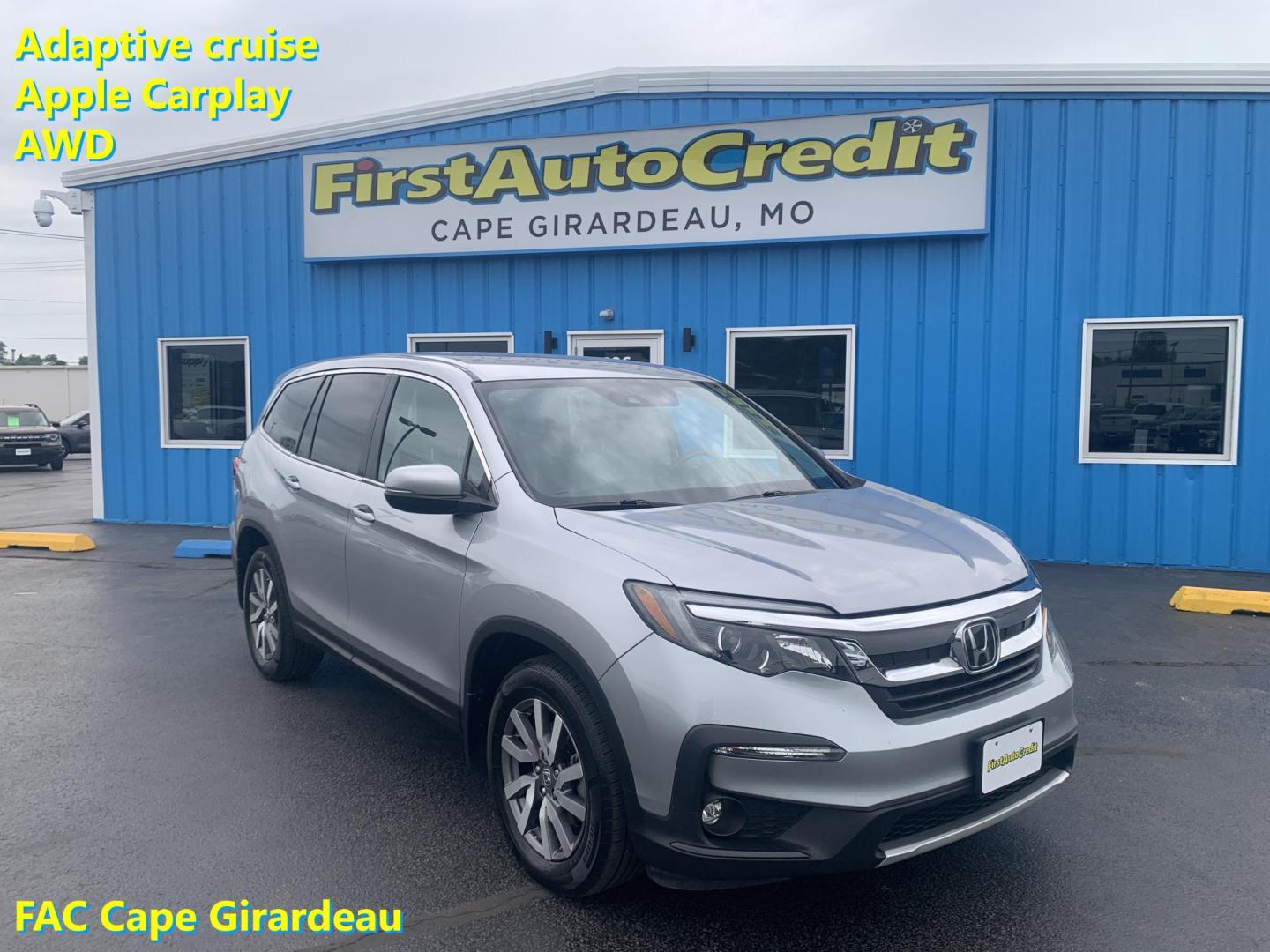 2019 SILVER /GRAY Honda Pilot EX 4WD (5FNYF6H32KB) with an 3.5L V6 SOHC 24V engine, Automatic transmission, located at 506 S. Kingshighway, Cape Girardeau, MO, 63703, (573) 235-5000, 37.294991, -89.553635 - 2019 Honda Pilot EX 4WD 104,xxx miles Adaptive Cruise Lane Warning Apple CarPlay Heated Seats Cloth Seats 3rd. Row Power Windows/Locks/Mirrors We have financing available and we accept trades! Fill out a credit application on our website or come by today! If you have any questions, give - Photo#0