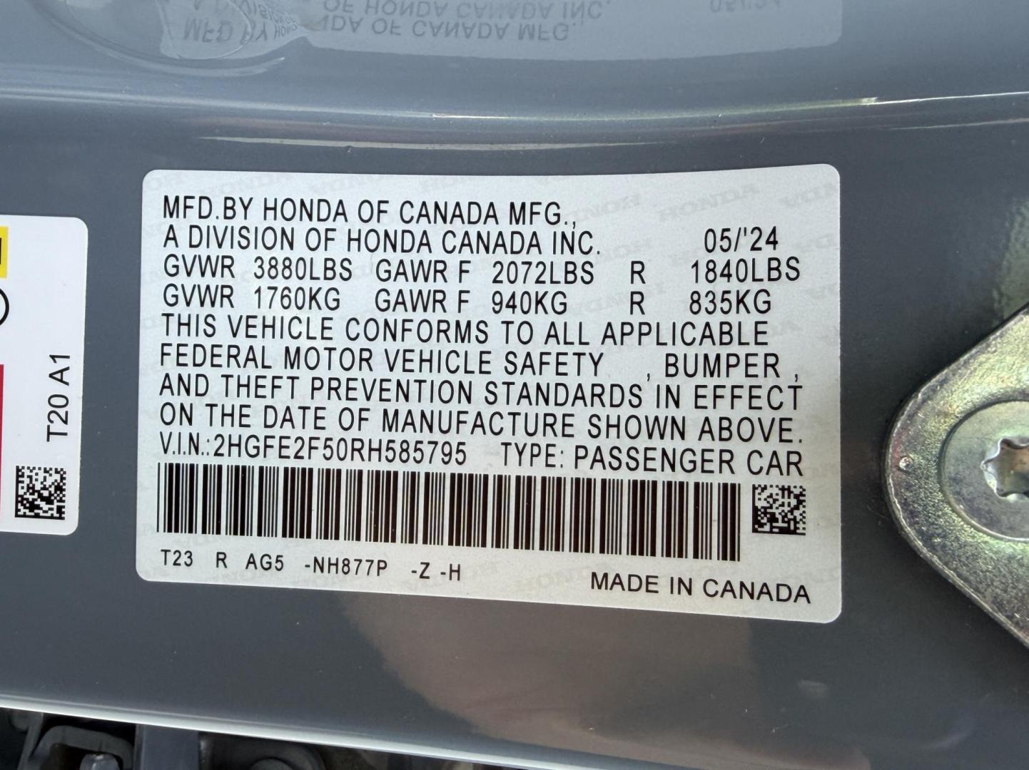 2024 GRAY /Black Honda Civic Sport (2HGFE2F50RH) with an 2.0L 4 Cyl. engine, CVT transmission, located at 2990 Old Orchard Rd., Jackson, MO, 63755, 37.354214, -89.612106 - 2024 Honda Civic Sport 1-Owner 138xxx miles Front Wheel Drive 2.0L 4 Cyl. Automatic Backup Camera Bluetooth Remote Start Cruise Power Windows/Locks/Mirrors We have financing available and we accept trades! Fill out a credit application on our website or come by today! If you have any que - Photo#49