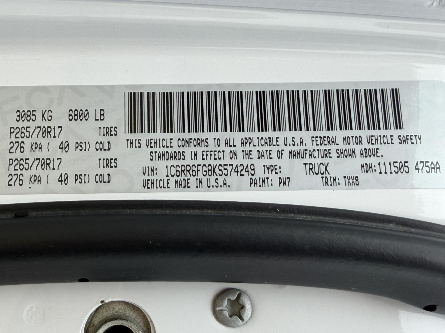 2019 WHITE /Gray RAM 1500 Tradesman Quad Cab 2WD (1C6RR6FG8KS) with an 3.6L V6 engine, Automatic transmission, located at 2990 Old Orchard Rd., Jackson, MO, 63755, 37.354214, -89.612106 - 2019 Ram 1500 Classic Tradesman 88xxx miles Rear Wheel Drive 3.6L V6 Automatic Backup Camera Bluetooth Cruise Power Windows/Locks/Mirrors We have financing available and we accept trades! Fill out a credit application on our website or come by today! If you have any questions, give us a ca - Photo#10