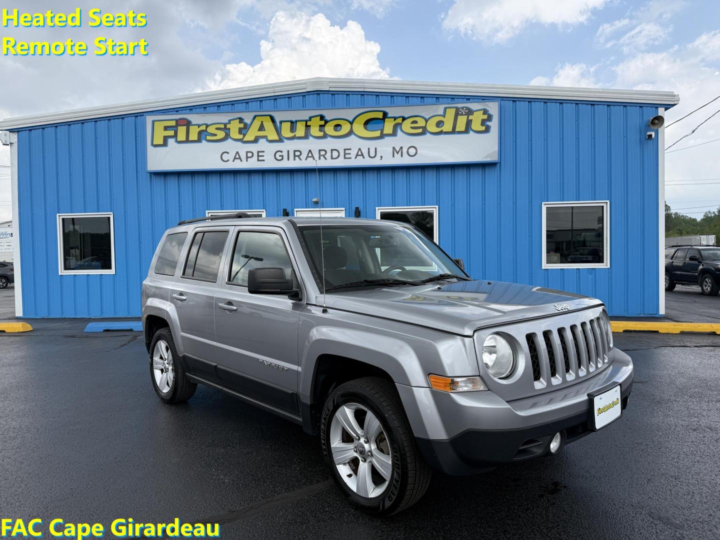 2017 SILVER /Black Jeep Patriot Latitude 2WD (1C4NJPFB5HD) with an 2.4L L4 engine, Automatic transmission, located at 506 S. Kingshighway, Cape Girardeau, MO, 63703, (573) 235-5000, 37.294991, -89.553635 - 2017 Jeep Patriot Latitude 2WD 129xxx miles Front Wheel Drive 2.4L 4 Cyl. Automatic Heated Seats Bluetooth Remote Start Cruise Power Windows/Locks/Mirrors We have financing available and we accept trades! Fill out a credit application on our website or come by today! If you have any quest - Photo#0