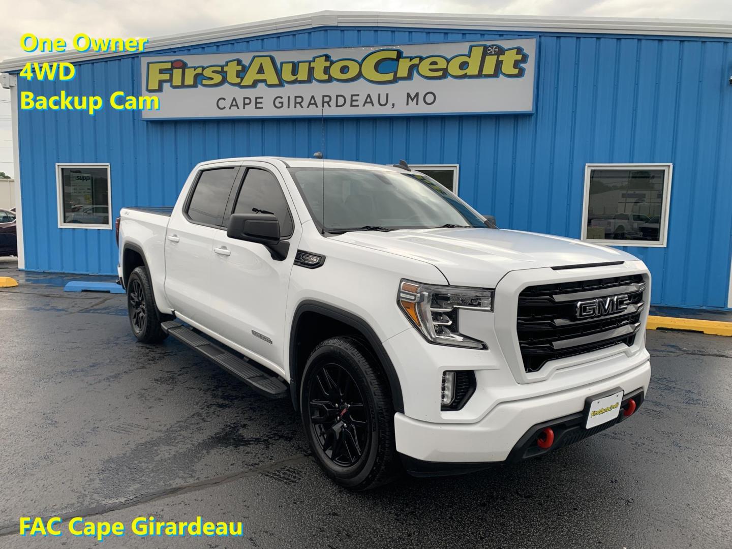 2021 WHITE /GRAY GMC Sierra 1500 Elevation Crew Cab 4WD (3GTU9CED7MG) with an 5.3L V8 OHV 16V engine, Automatic transmission, located at 506 S. Kingshighway, Cape Girardeau, MO, 63703, (573) 235-5000, 37.294991, -89.553635 - 2021 GMC Sierra 1500 Elevation Crew Cab 4WD 141,xxx miles One Owner Apple CarPlay Cloth Seats Heated Seats Backup Cam Bluetooth Keyless Entry Remote Start Heated Steering Wheel We have financing available and we accept trades! Fill out a credit application on our website or come by toda - Photo#0