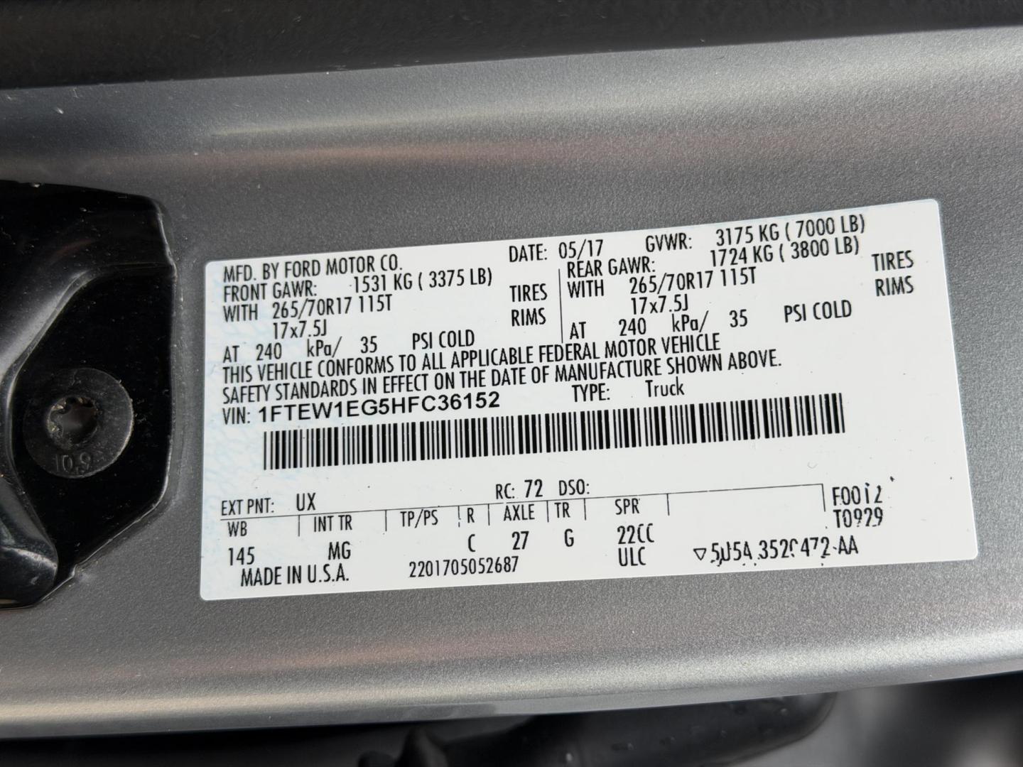 2017 SILVER /Gray Ford F-150 XLT SuperCrew 6.5-ft. Bed 4WD (1FTEW1EG5HF) with an 3.5L V6 TURBO engine, Automatic transmission, located at 2990 Old Orchard Rd., Jackson, MO, 63755, 37.354214, -89.612106 - 2017 Ford F-150 XLT 118xxx miles 4x4 3.5L V6 Automatic Backup Camera Bluetooth Remote Start Cruise Power Windows/Locks/Mirrors We have financing available and we accept trades! Fill out a credit application on our website or come by today! If you have any questions, give us a call at (573 - Photo#38