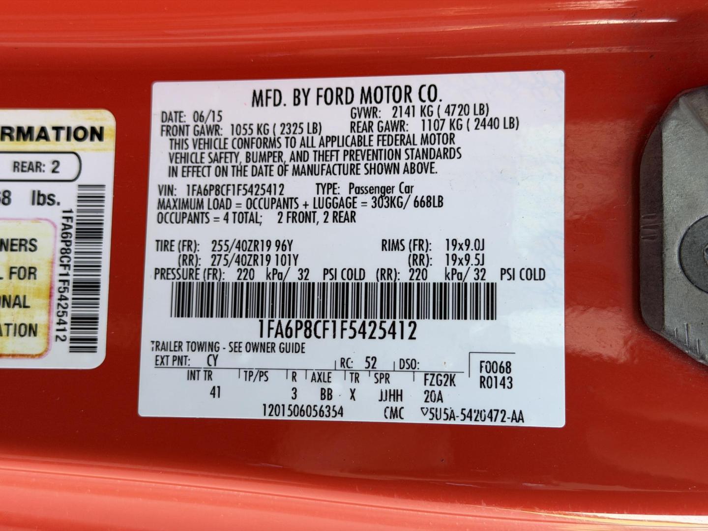 2015 Orange /Black Ford Mustang GT Coupe (1FA6P8CF1F5) with an 5.0L V8 engine, Manual transmission, located at 2990 Old Orchard Rd., Jackson, MO, 63755, 37.354214, -89.612106 - 2015 Ford Mustang GT 82xxx miles Rear Wheel Drive 5.0L V8 6-Speed Manual Leather Power/Heated/Cooled Seats Backup Camera Bluetooth Remote Start Cruise Power Windows/Locks/Mirrors We have financing available and we accept trades! Fill out a credit application on our website or come by tod - Photo#43