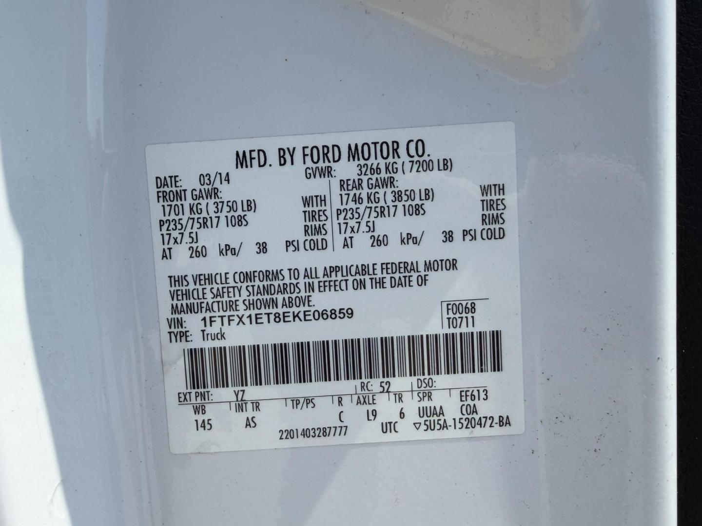 2014 WHITE /Gray Ford F-150 XL SuperCab 4WD (1FTFX1ET8EK) with an 3.5L V6 TURBO engine, Automatic transmission, located at 2990 Old Orchard Rd., Jackson, MO, 63755, 37.354214, -89.612106 - 2014 Ford F-150 XL 204xxx miles 4x4 3.5L V6 Automatic Cruise Power Windows/Locks/Mirrors We have financing available and we accept trades! Fill out a credit application on our website or come by today! If you have any questions, give us a call at (573) 204-7777 or visit our website at firsta - Photo#48