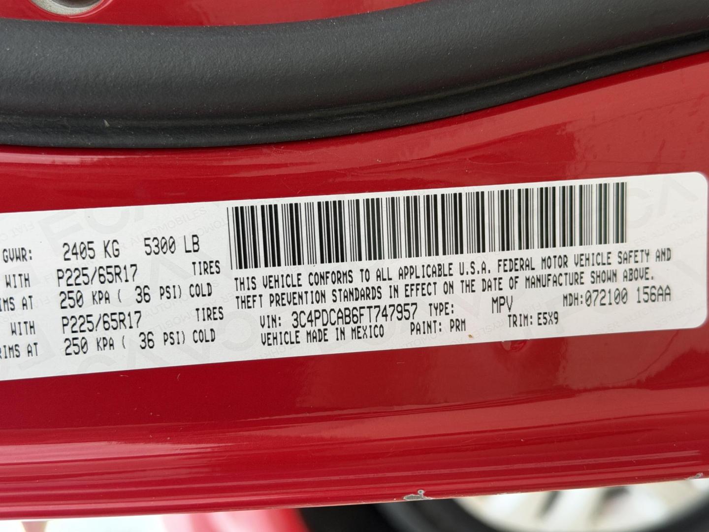 2015 RED /Black Dodge Journey SE (3C4PDCAB6FT) with an 2.4L 4 Cyl. engine, Automatic transmission, located at 2990 Old Orchard Rd., Jackson, MO, 63755, 37.354214, -89.612106 - 2015 Dodge Journey SE 156xxx miles Front Wheel Drive 2.4L 4 Cyl. Automatic Cruise Power Windows/Locks/Mirrors We have financing available and we accept trades! Fill out a credit application on our website or come by today! If you have any questions, give us a call at (573) 204-7777 or visit - Photo#45