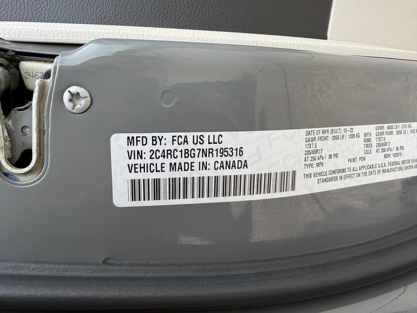 2022 GRAY /Black Chrysler Pacifica Touring-L (2C4RC1BG7NR) with an 3.6L V6 engine, Automatic transmission, located at 2990 Old Orchard Rd., Jackson, MO, 63755, 37.354214, -89.612106 - 2022 Chrysler Pacifica Touring L 1-Owner 87xxx miles Front Wheel Drive 3.6L V6 Automatic Leather 3rd Row Stow 'N Go Backup Camera Power Driver Seat Heated Seats Heated Steering Wheel Bluetooth Remote Start Cruise Power Windows/Locks/Mirrors We have financing available and we accept - Photo#53